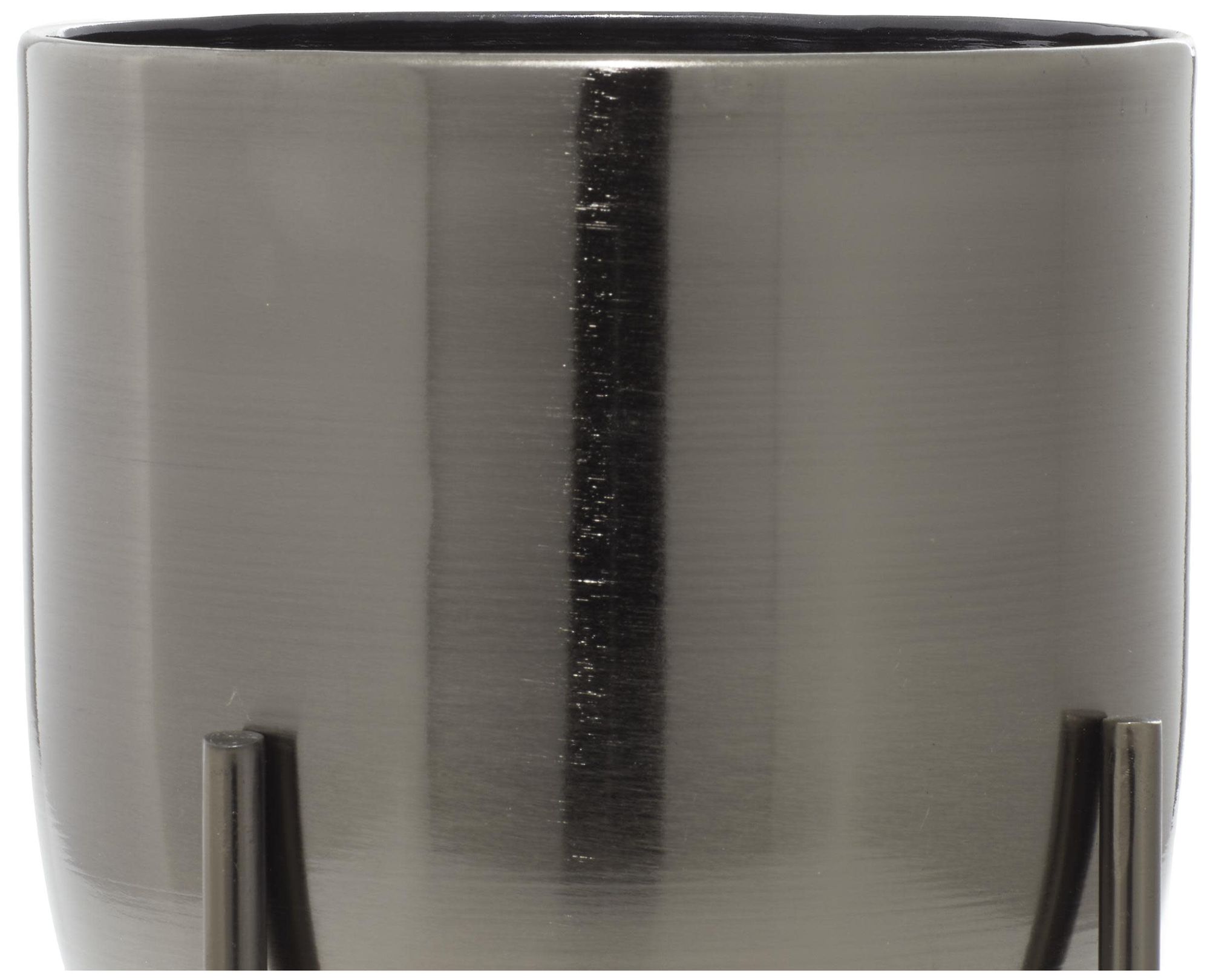 Image 3 Black Metal Contemporary Planter, S/2 16", 13"H more views