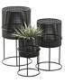 2_Black Metal Contemporary Planter, S/3 23", 19", 15"H