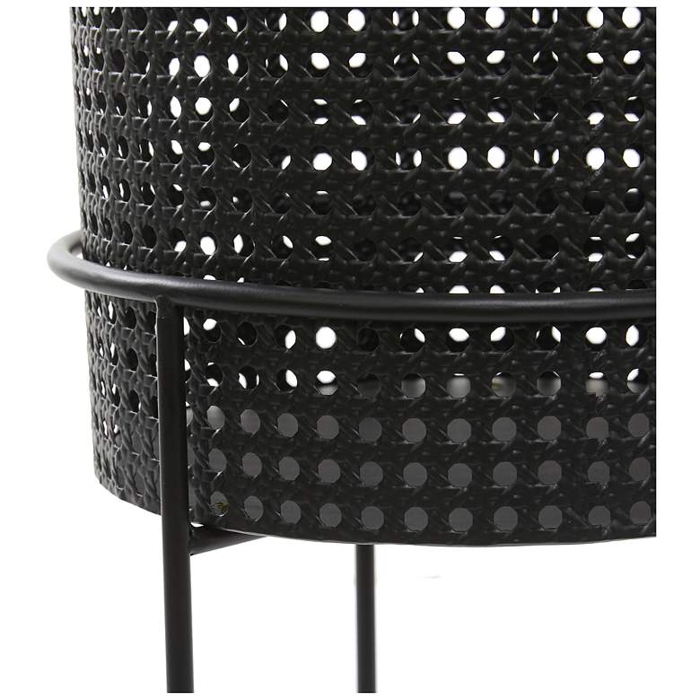 Image 4 Black Metal Contemporary Planter, S/3 23", 19", 15"H more views