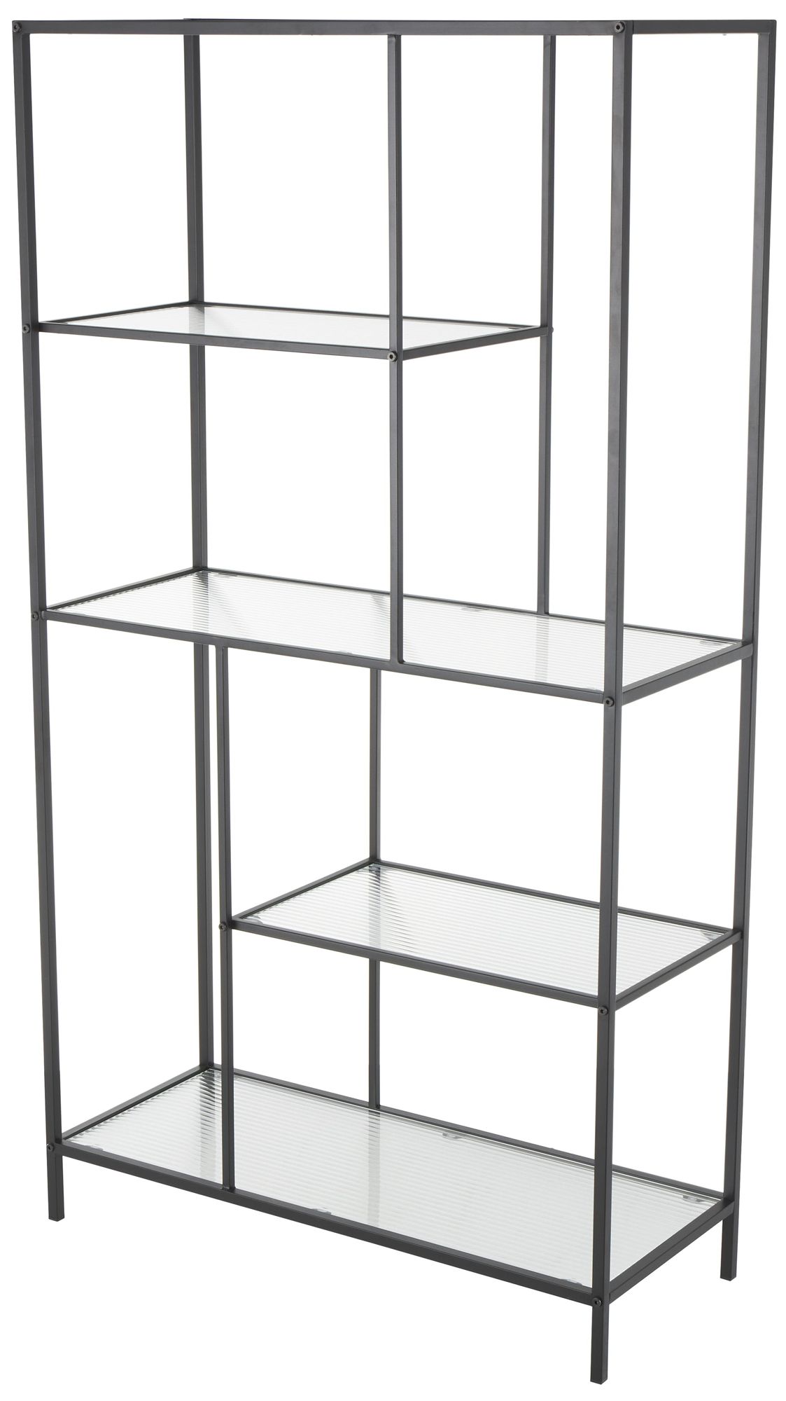 Image 2 Black Metal Contemporary Shelving Unit, 32" x 13" x 58"