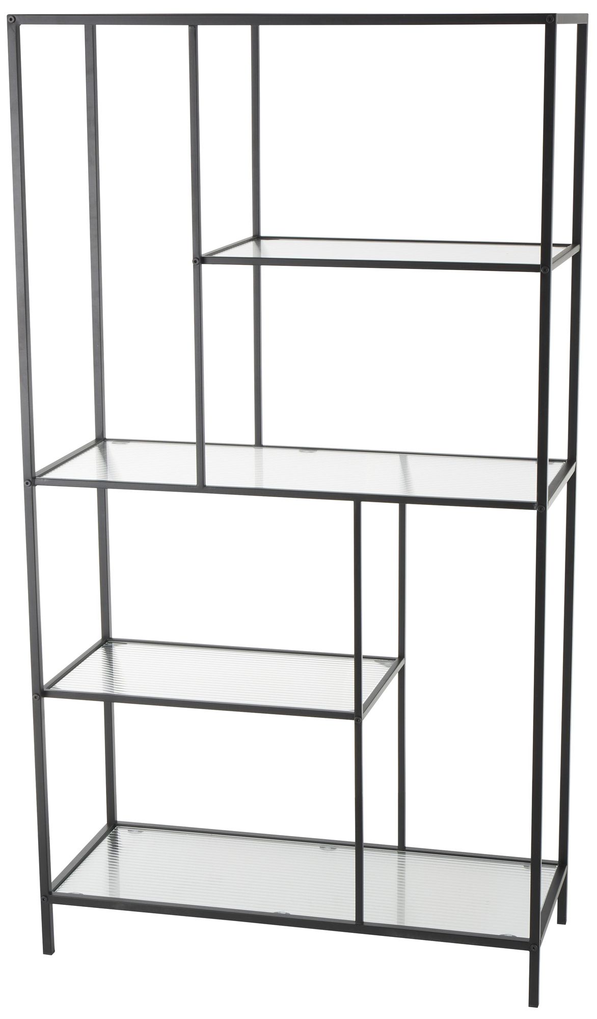Image 5 Black Metal Contemporary Shelving Unit, 32" x 13" x 58" more views