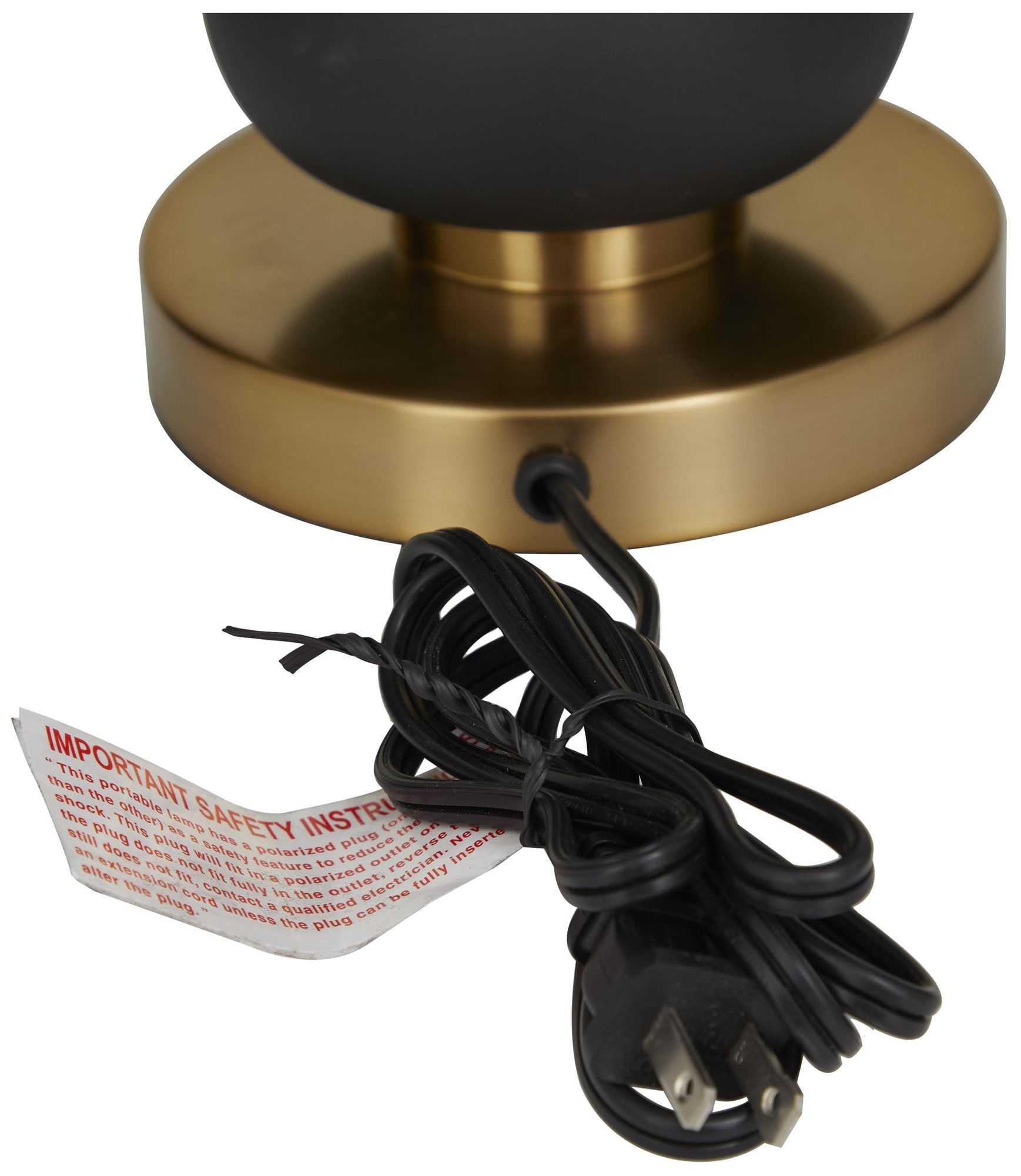Image 3 Black Metal Contemporary Table Lamp, 15" x 15" x 28" more views