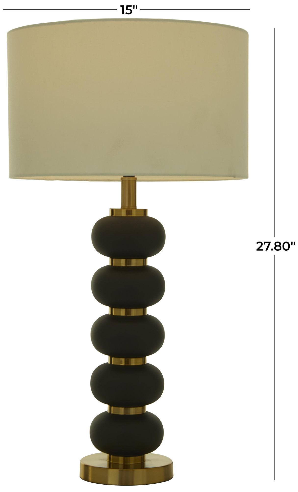 Image 6 Black Metal Contemporary Table Lamp, 15" x 15" x 28" more views