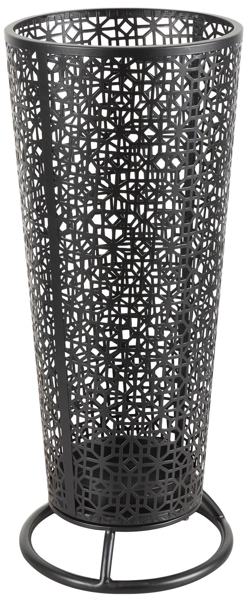 Image 5 Black Metal Contemporary Umbrella Stand, 11" x 11" x 25" more views