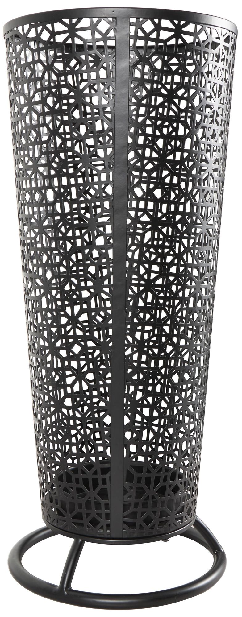 Image 6 Black Metal Contemporary Umbrella Stand, 11" x 11" x 25" more views