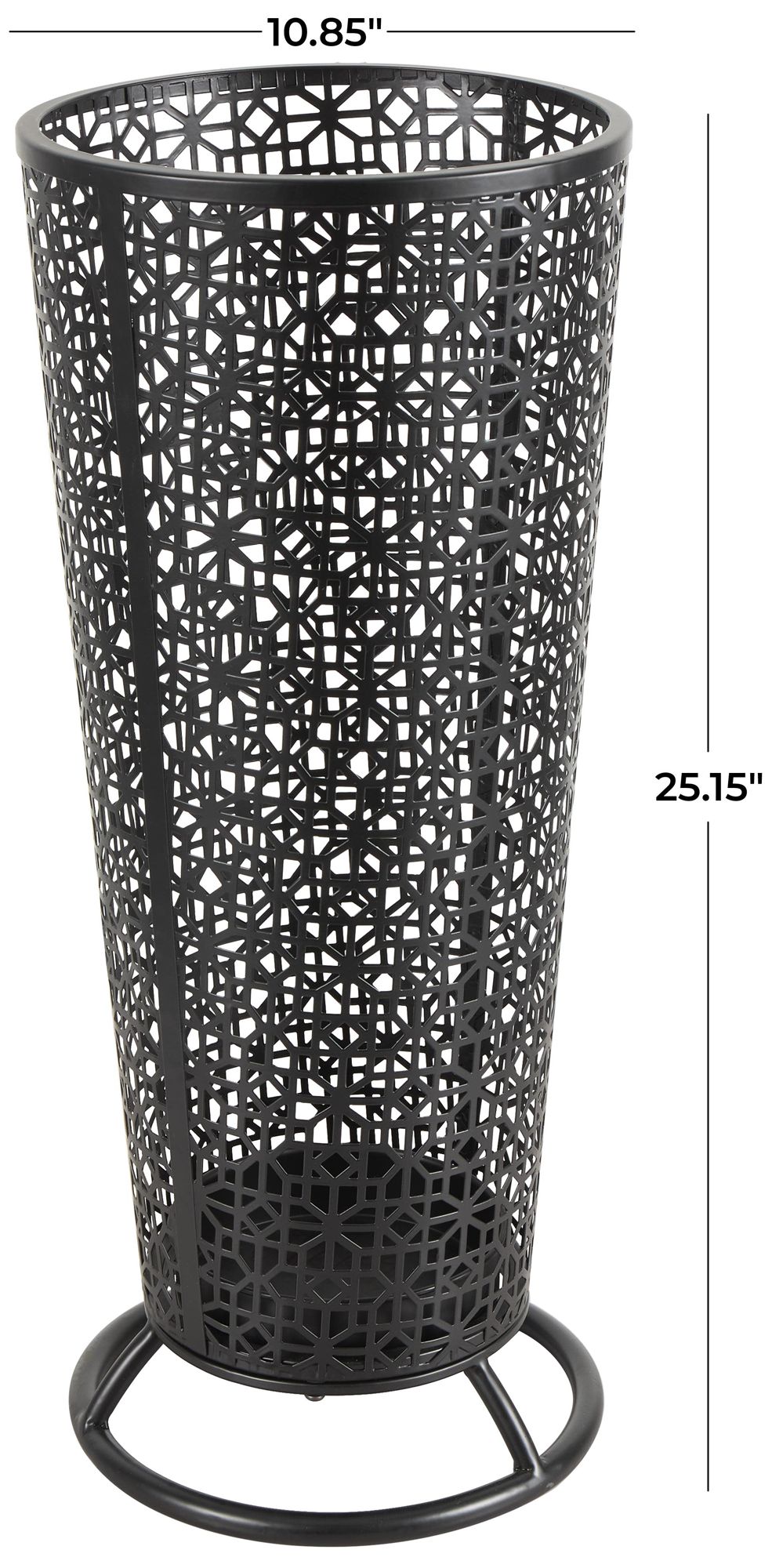 Image 7 Black Metal Contemporary Umbrella Stand, 11" x 11" x 25" more views