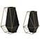 Black Metal Contemporary Vase, S/2 11", 9"H