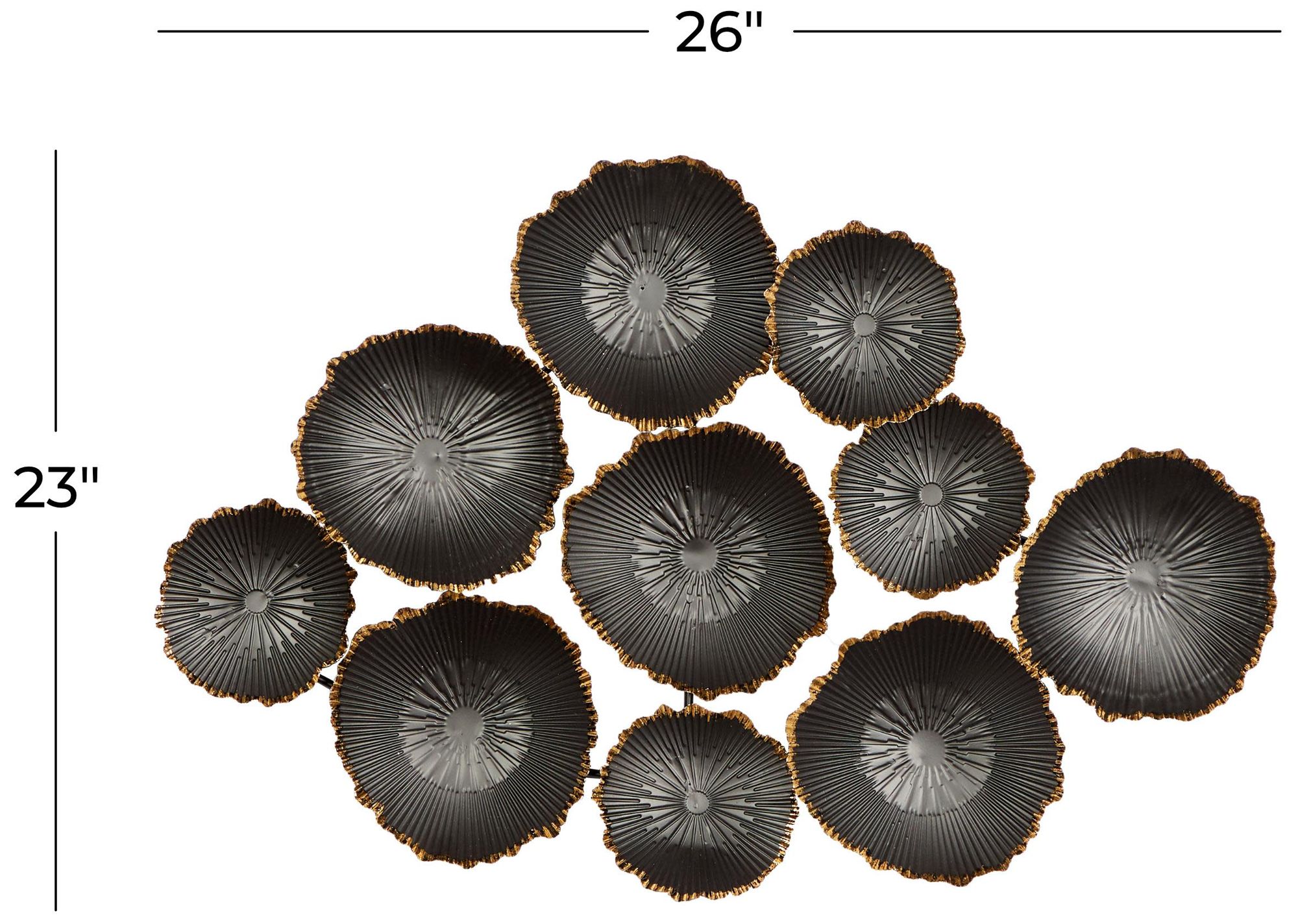 Image 7 Black Metal Contemporary Wall Decor, 26" x 2" x 23" more views