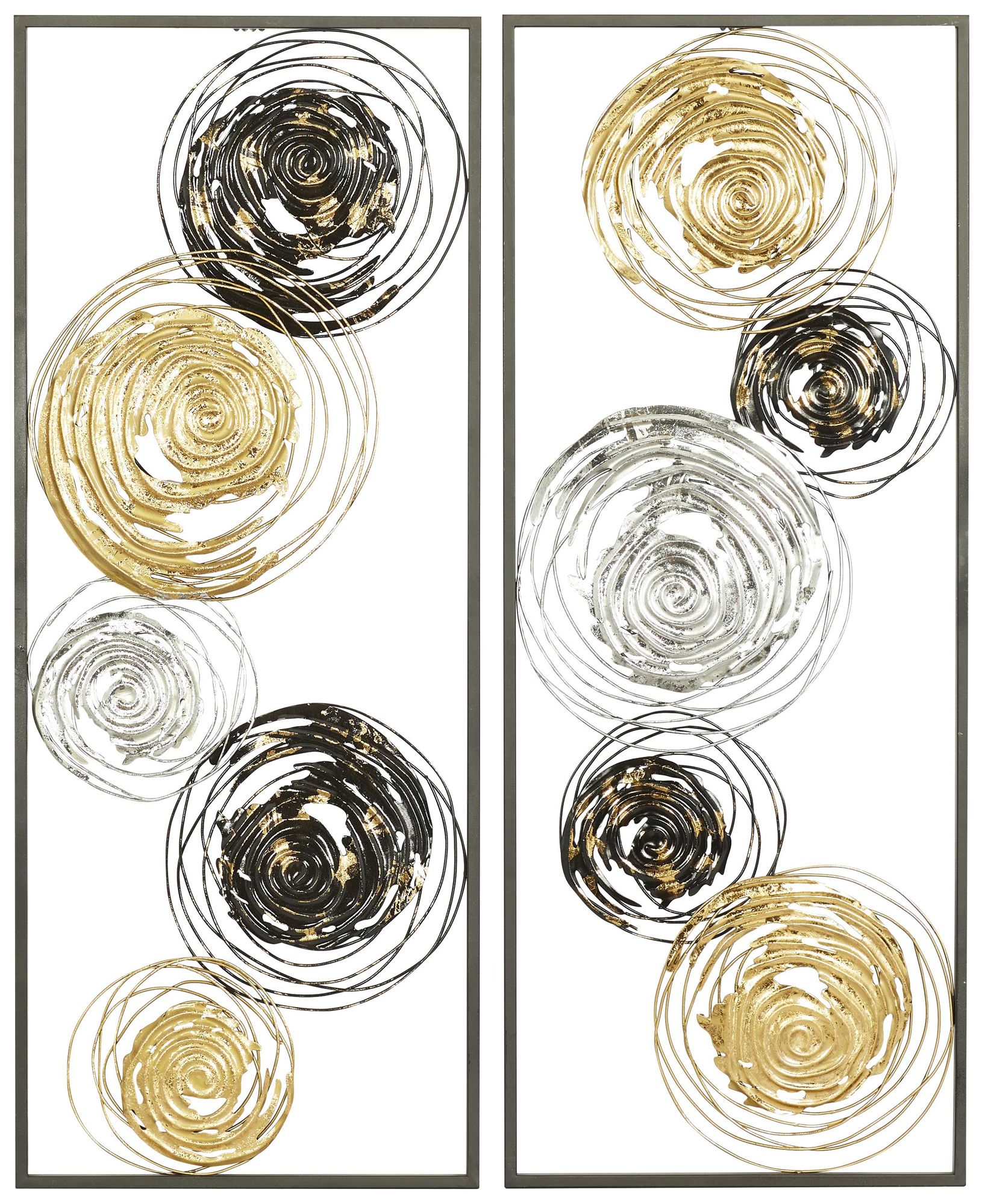 Image 2 Black Metal Contemporary Wall Decor, S/2 14"W, 36"H