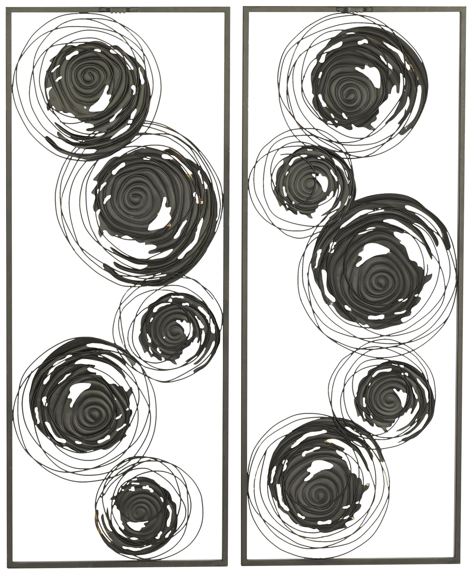 Image 5 Black Metal Contemporary Wall Decor, S/2 14"W, 36"H more views