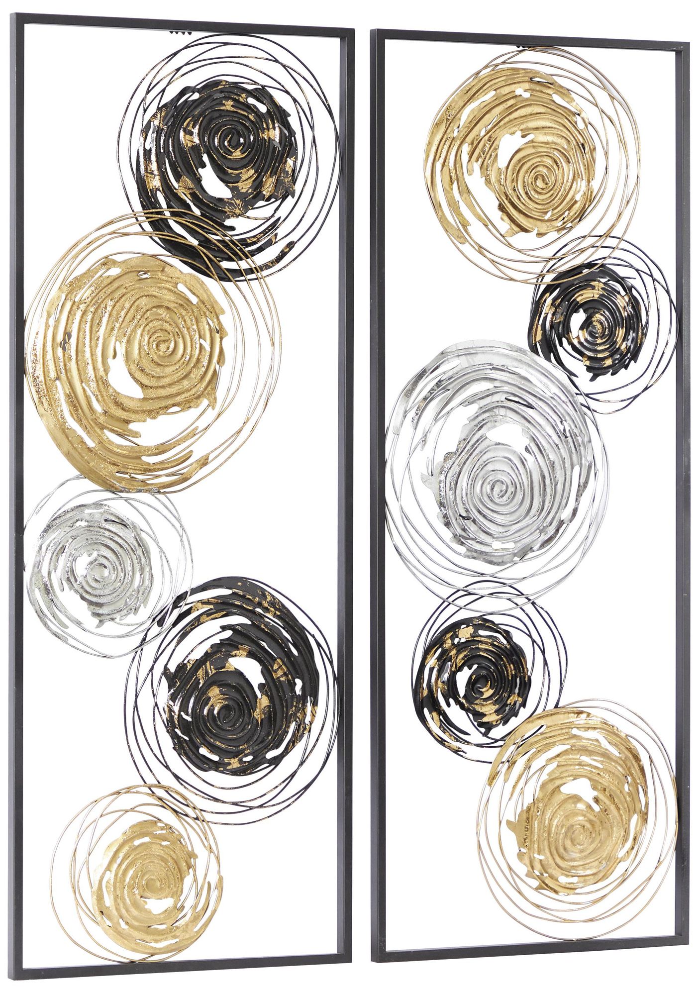 Image 6 Black Metal Contemporary Wall Decor, S/2 14"W, 36"H more views