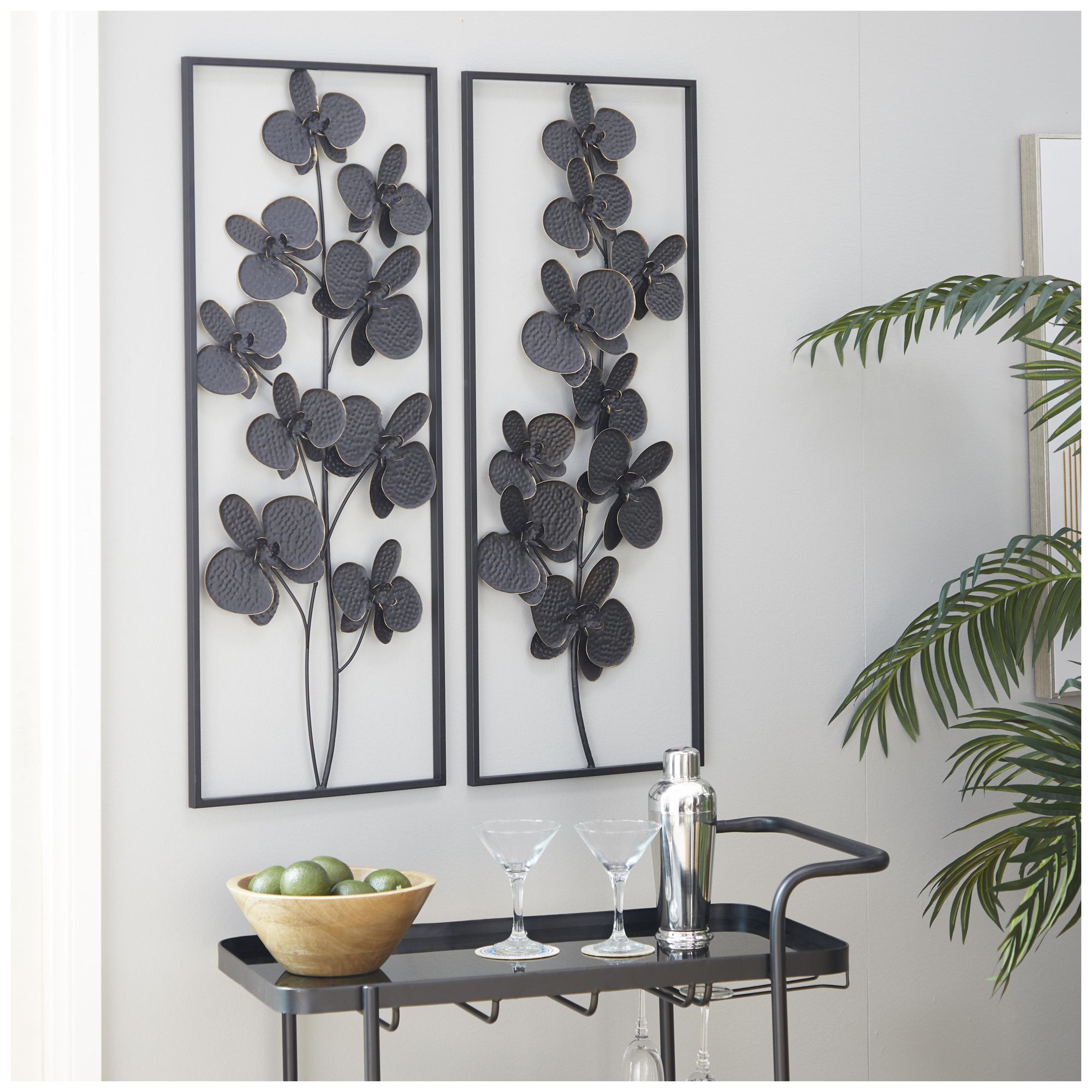 Image 4 Black Metal Contemporary Wall Decor, S/2 14"W, 36"H more views