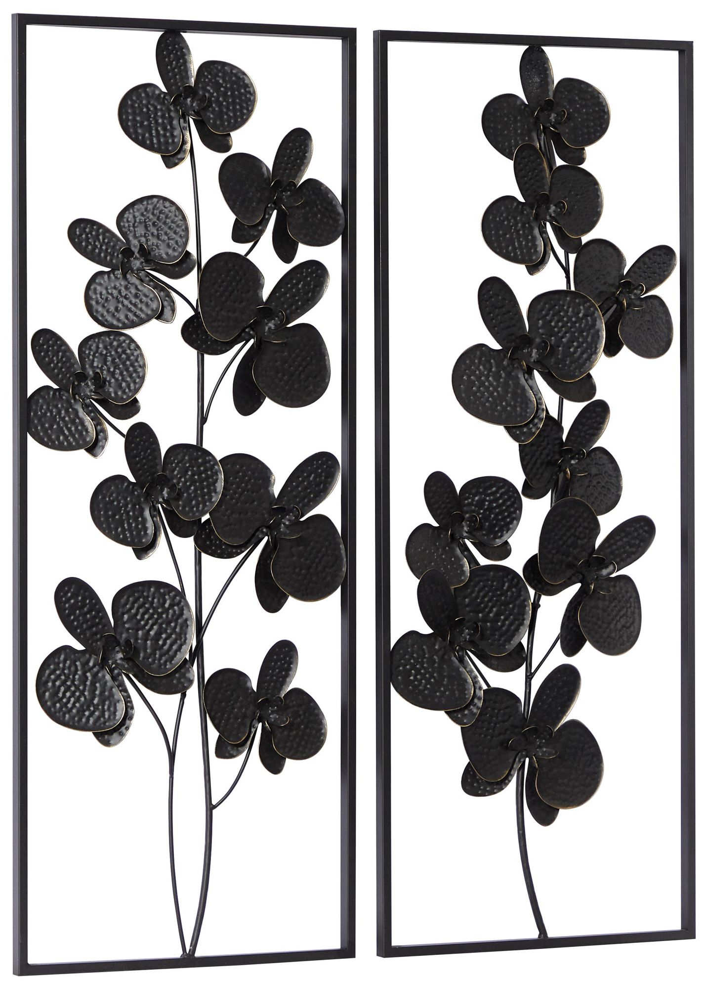 Image 6 Black Metal Contemporary Wall Decor, S/2 14"W, 36"H more views
