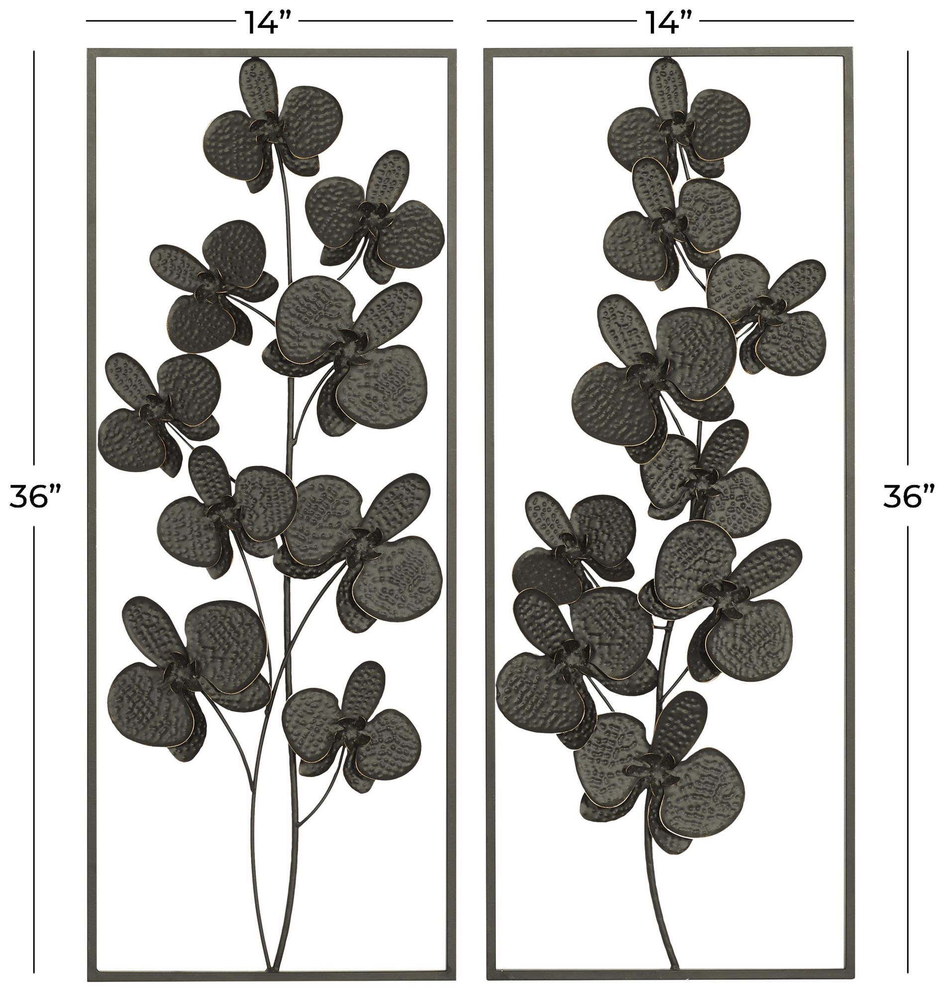 Image 7 Black Metal Contemporary Wall Decor, S/2 14"W, 36"H more views