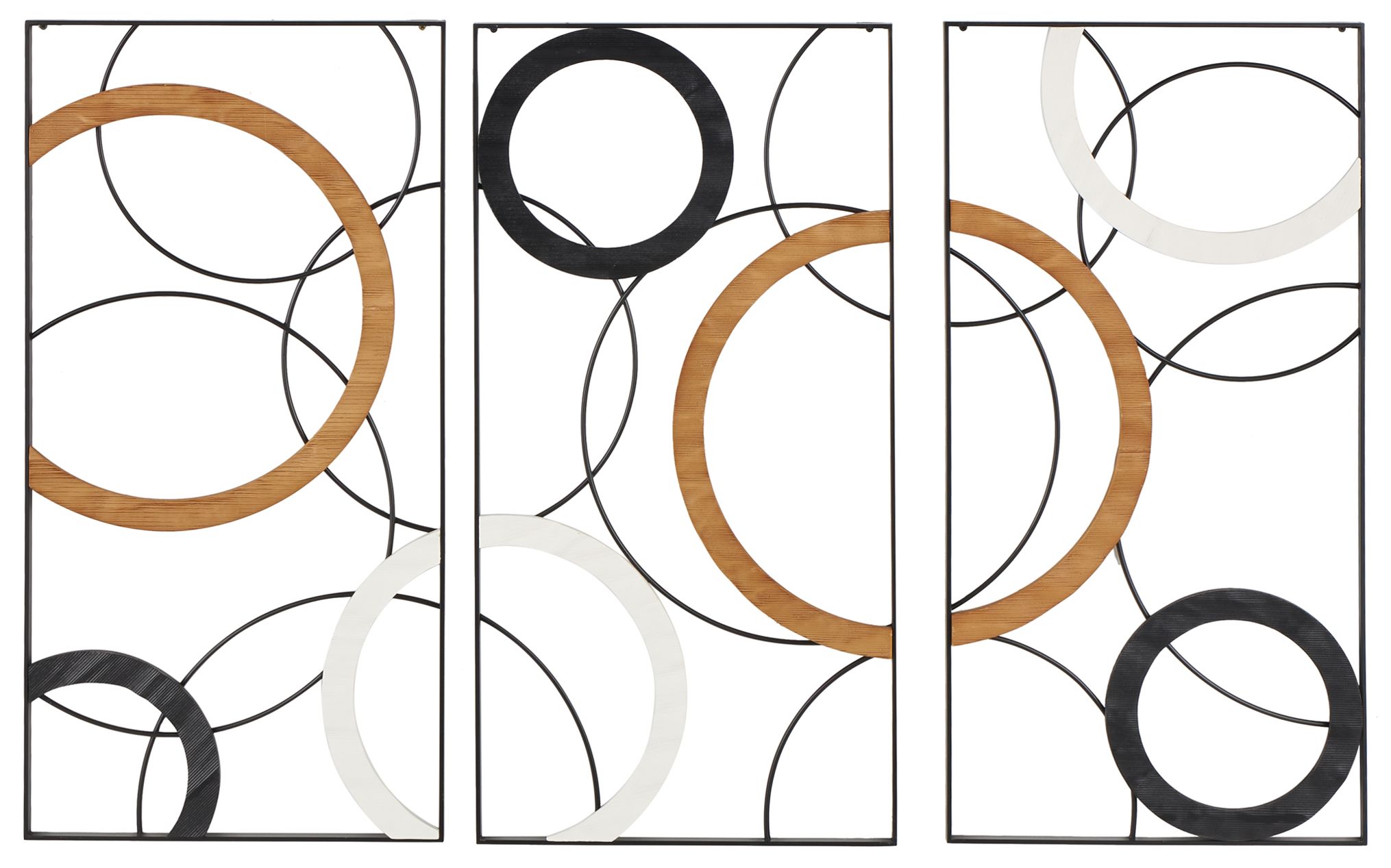 Image 2 Black Metal Contemporary Wall Decor, S/3 18"W, 36"H