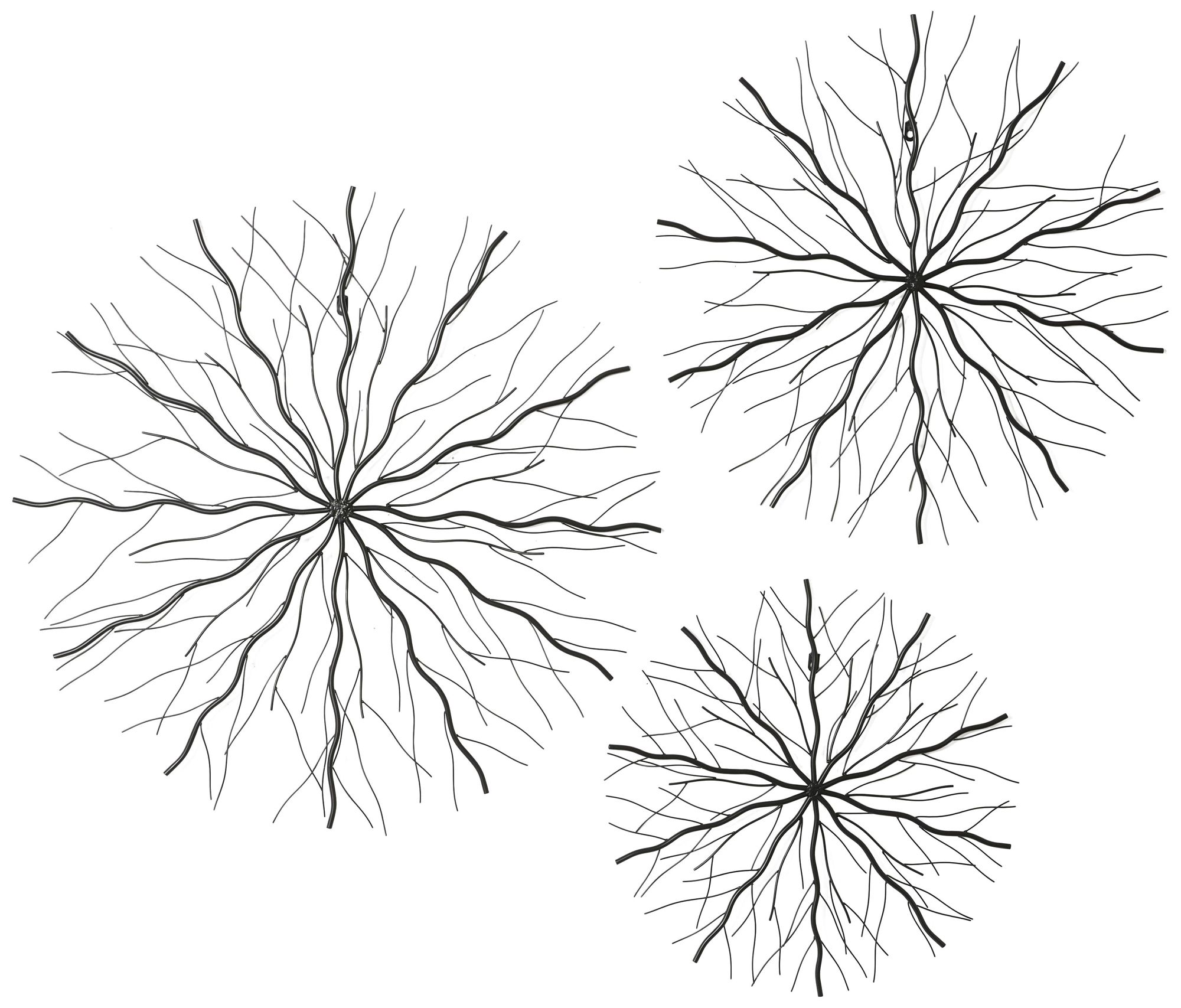 Image 2 Black Metal Contemporary Wall Decor, S/3 24", 30", 37"W