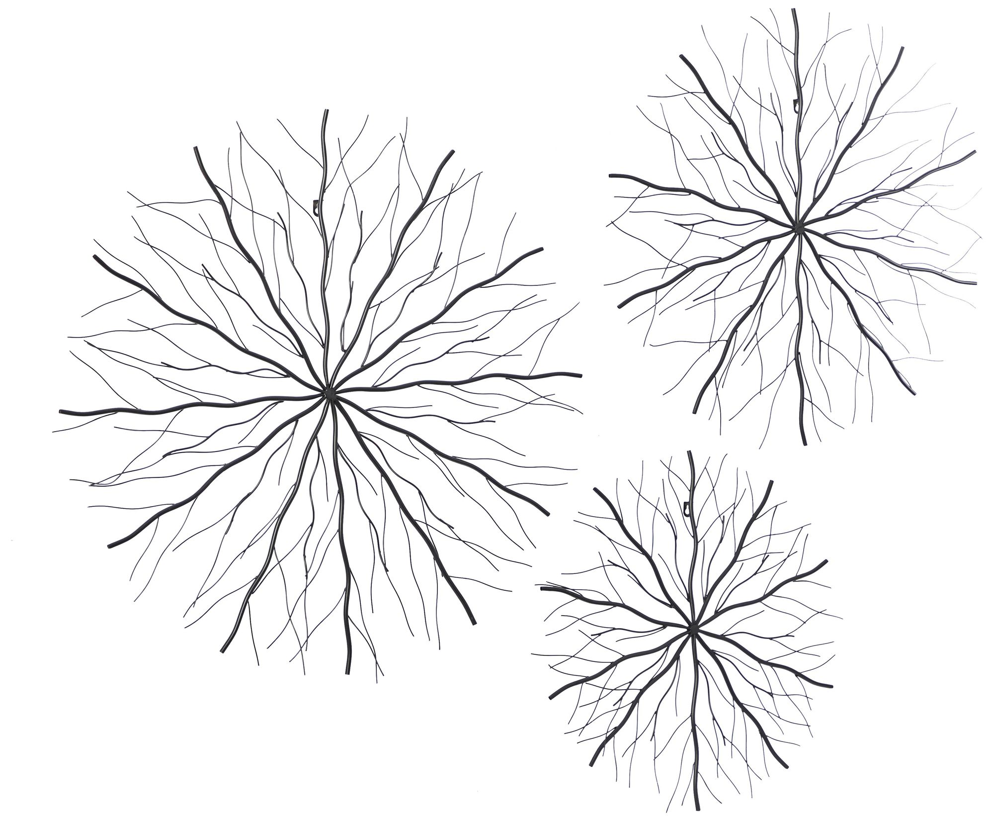 Image 5 Black Metal Contemporary Wall Decor, S/3 24", 30", 37"W more views