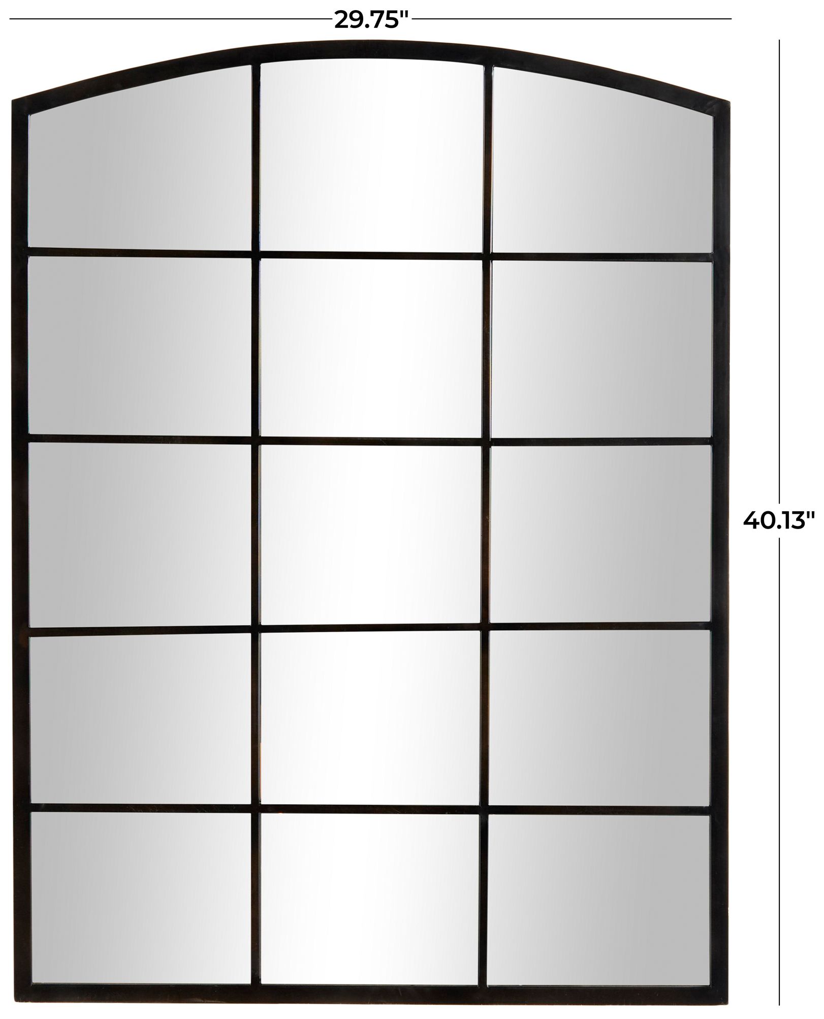 Image 7 Black Metal Contemporary Wall Mirror, 30" x 1" x 40" more views