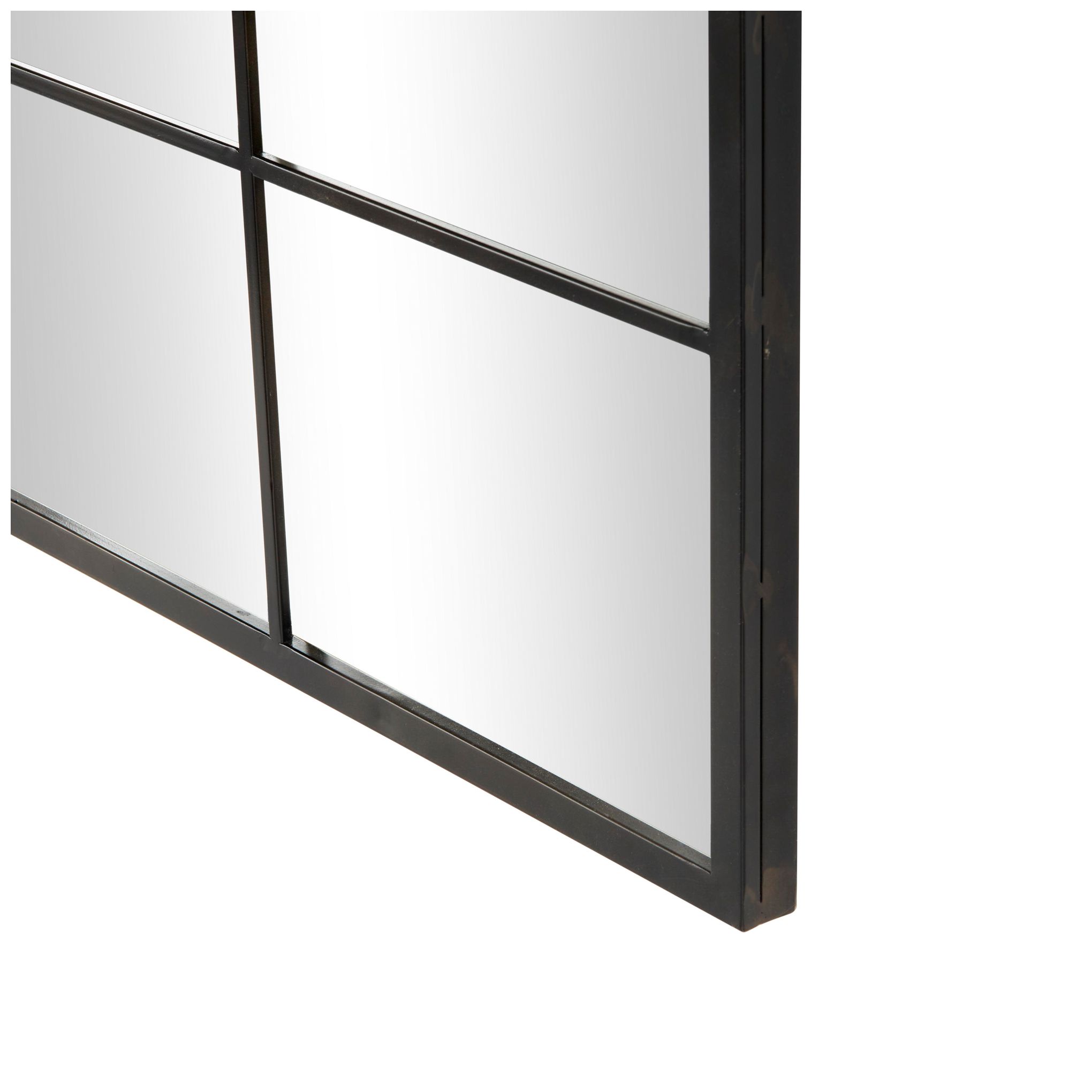 Image 4 Black Metal Contemporary Wall Mirror, 36" x 1" x 48" more views