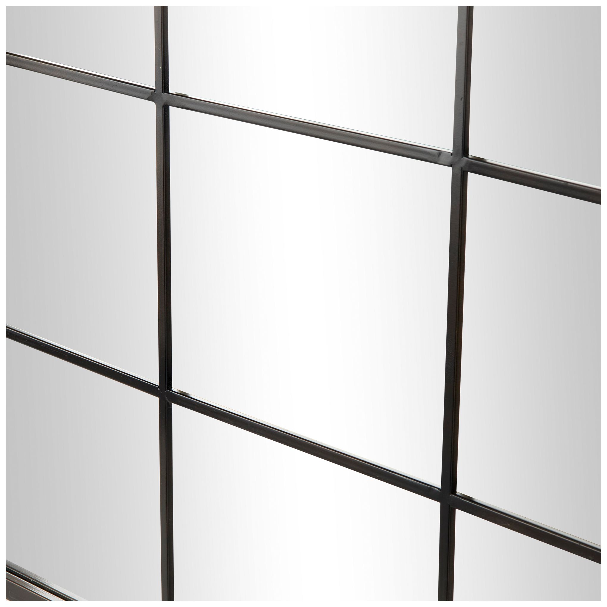 Image 5 Black Metal Contemporary Wall Mirror, 36" x 1" x 48" more views
