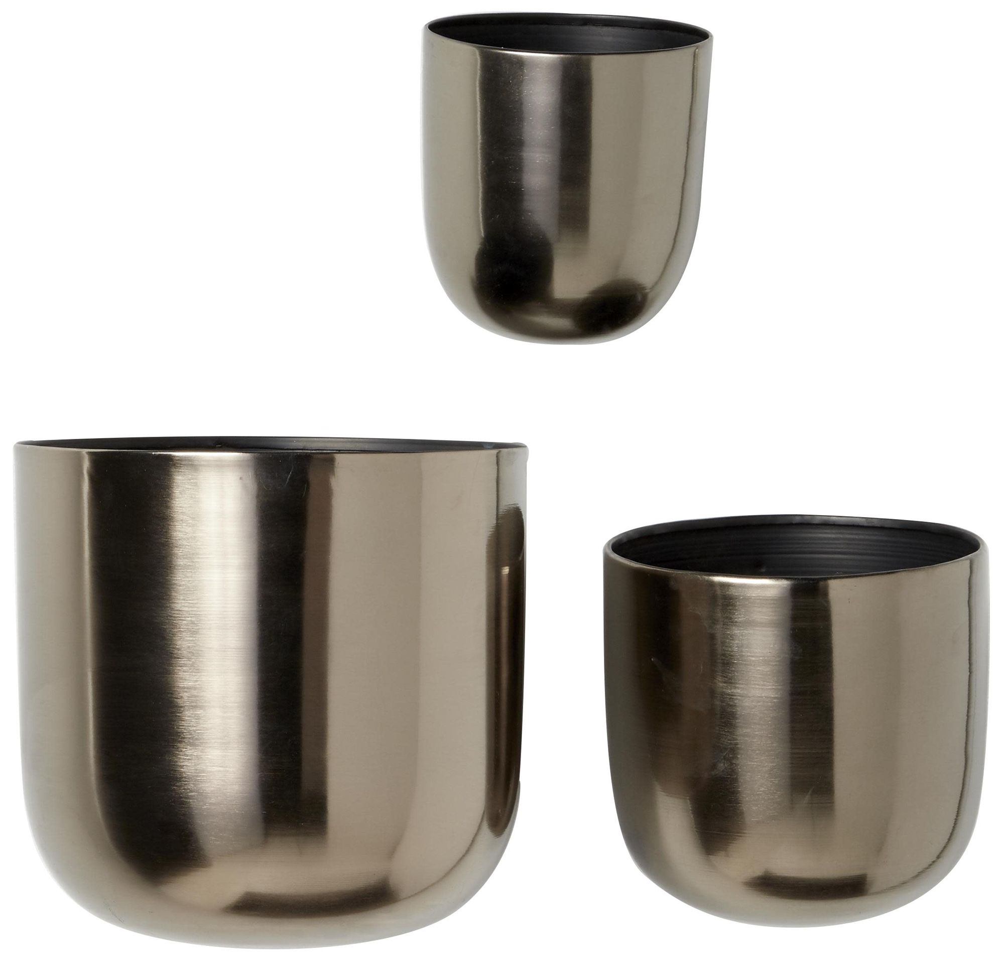 Image 2 Black Metal Contemporary Wall Planter, S/3 9", 7", 6"H