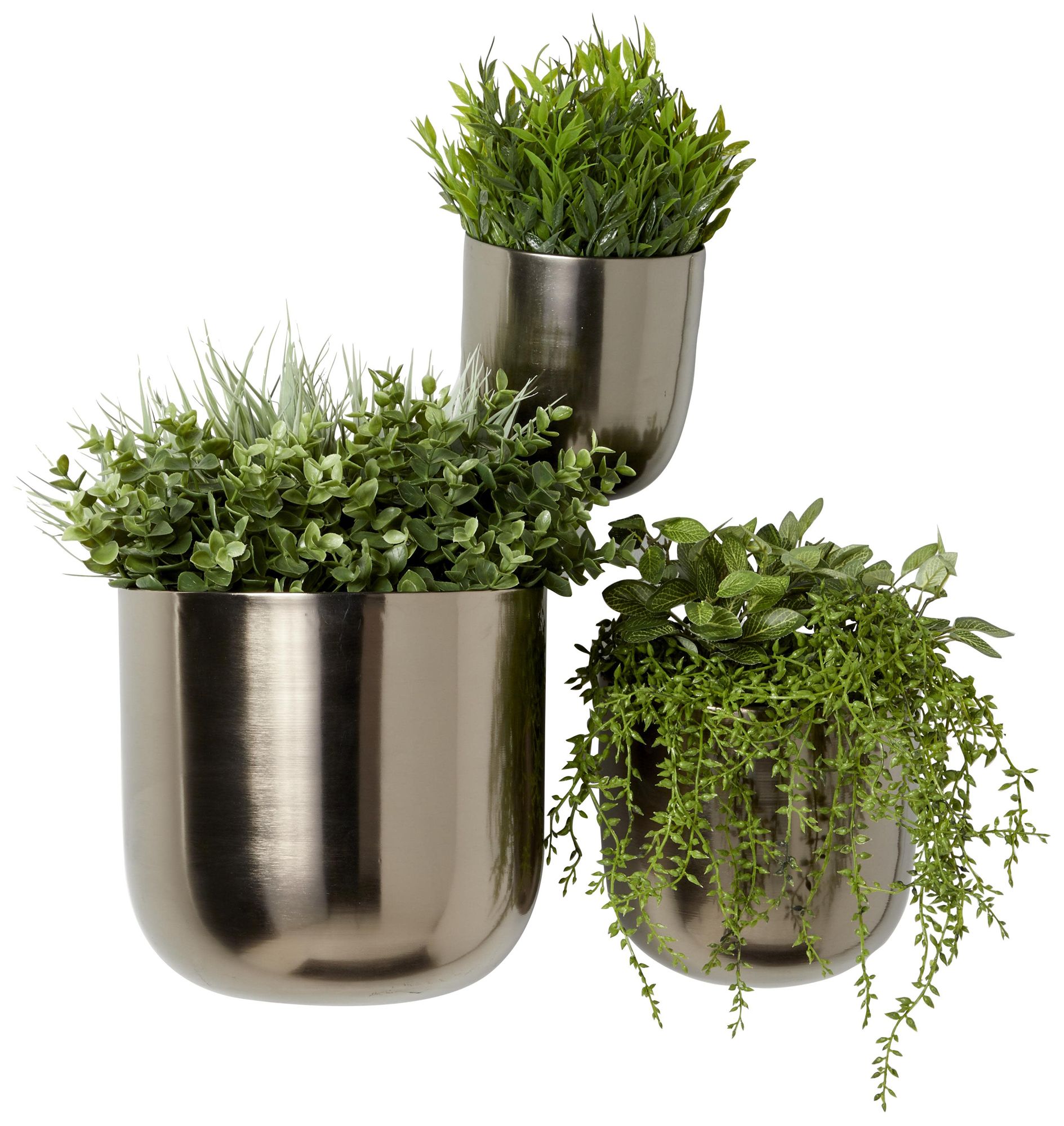 Image 5 Black Metal Contemporary Wall Planter, S/3 9", 7", 6"H more views