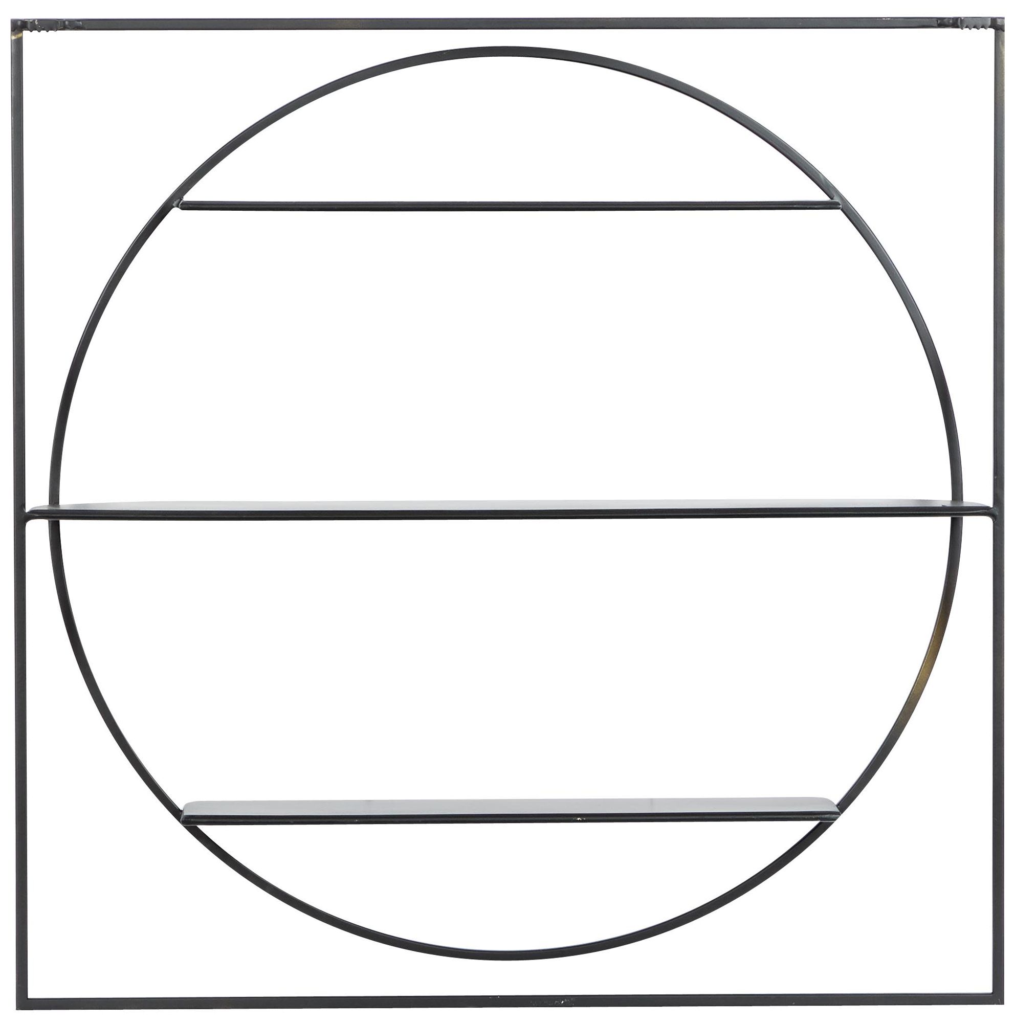 Image 4 Black Metal Contemporary Wall Shelf, 32" x 5" x 32" more views