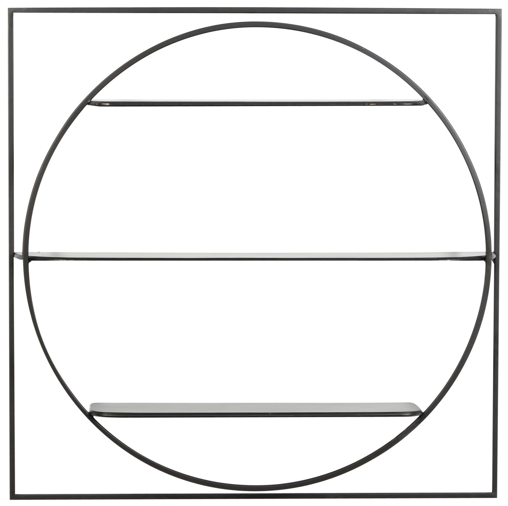 Image 5 Black Metal Contemporary Wall Shelf, 32" x 5" x 32" more views