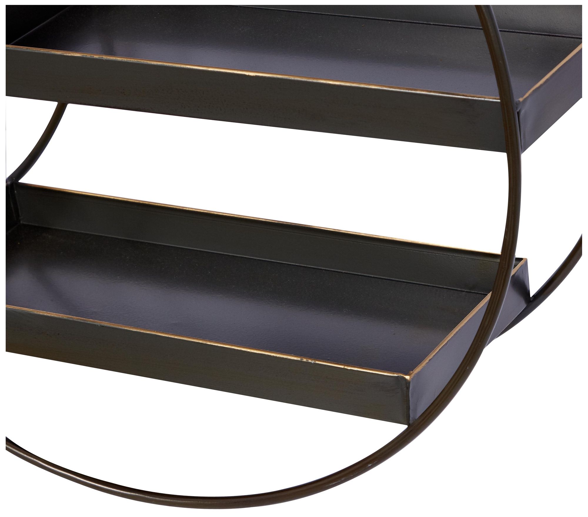 Image 3 Black Metal Contemporary Wall Shelf, 34" x 7" x 20" more views