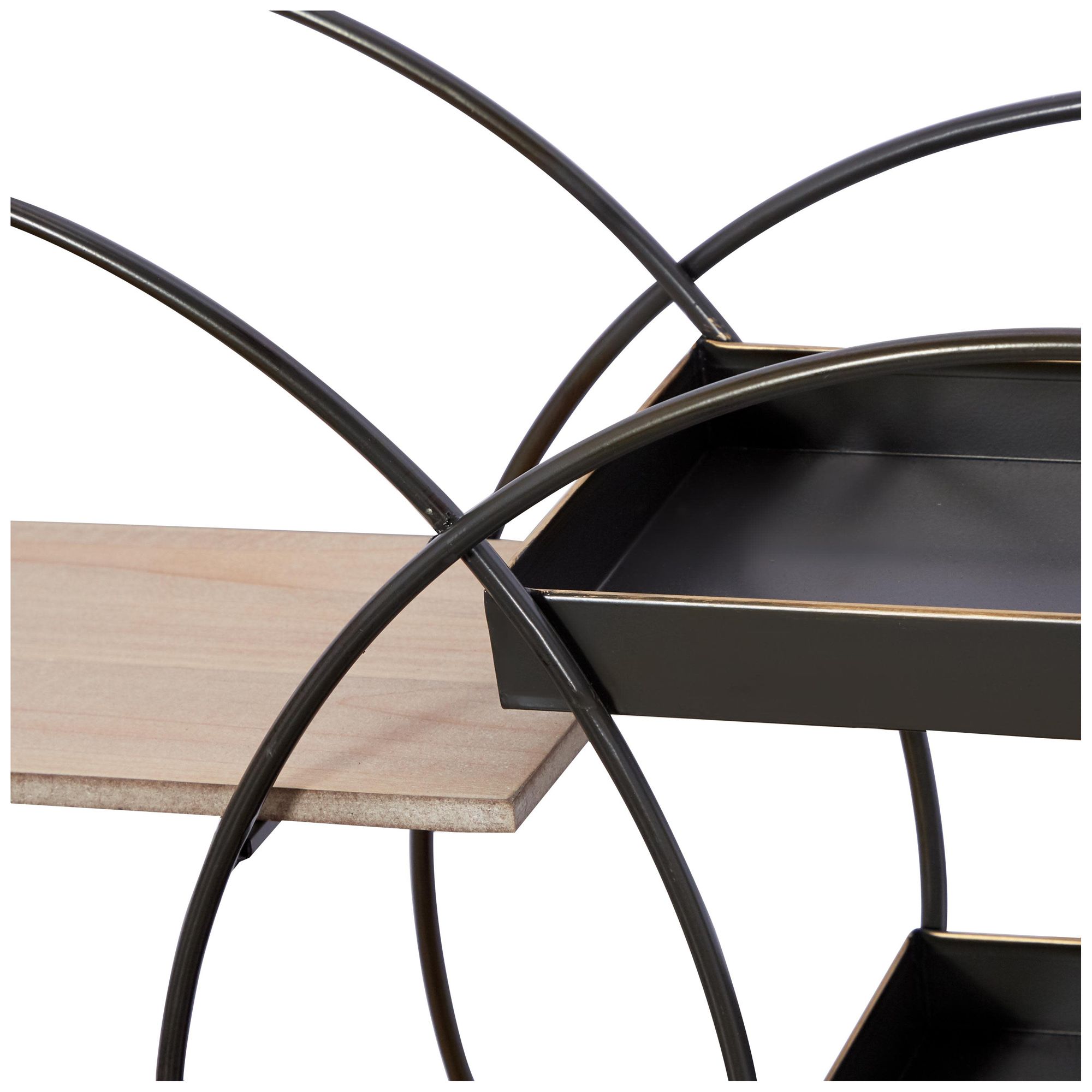 Image 4 Black Metal Contemporary Wall Shelf, 34" x 7" x 20" more views