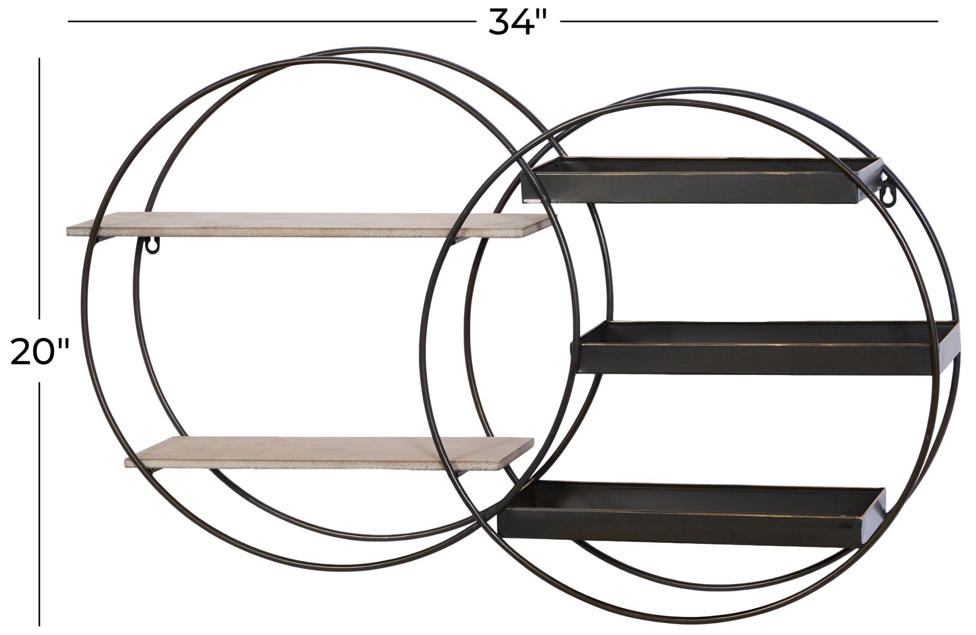 Image 7 Black Metal Contemporary Wall Shelf, 34" x 7" x 20" more views