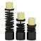 Black Metal Decorative Candle Holder, Set of 3 6", 8", 12"H