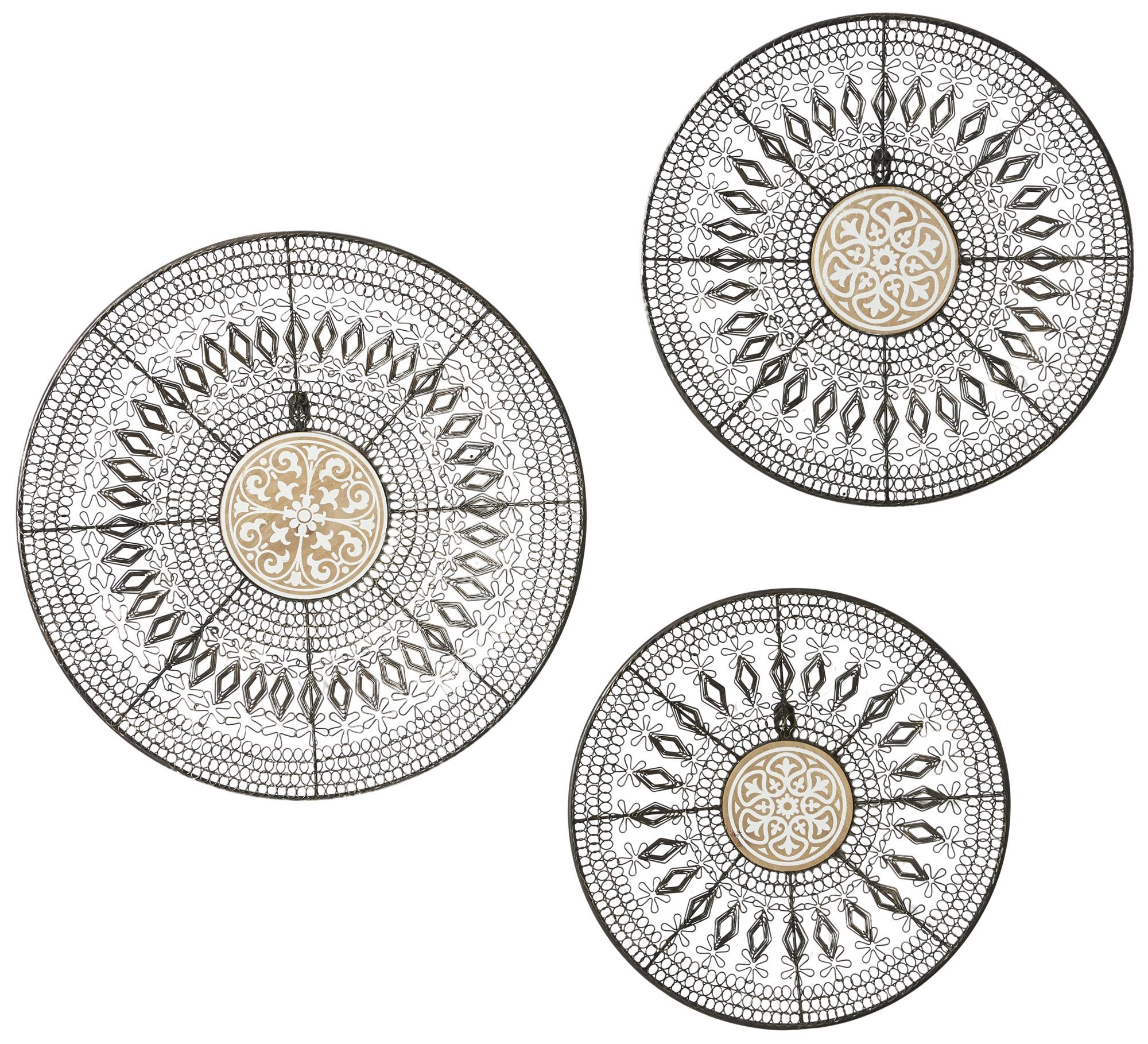 Image 2 Black Metal Eclectic Wall Decor, S/3 14", 16", 18"W