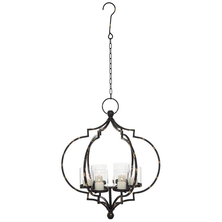 Image 1 Black Metal Farmhouse Candelabra, 17" x 17" x 19"