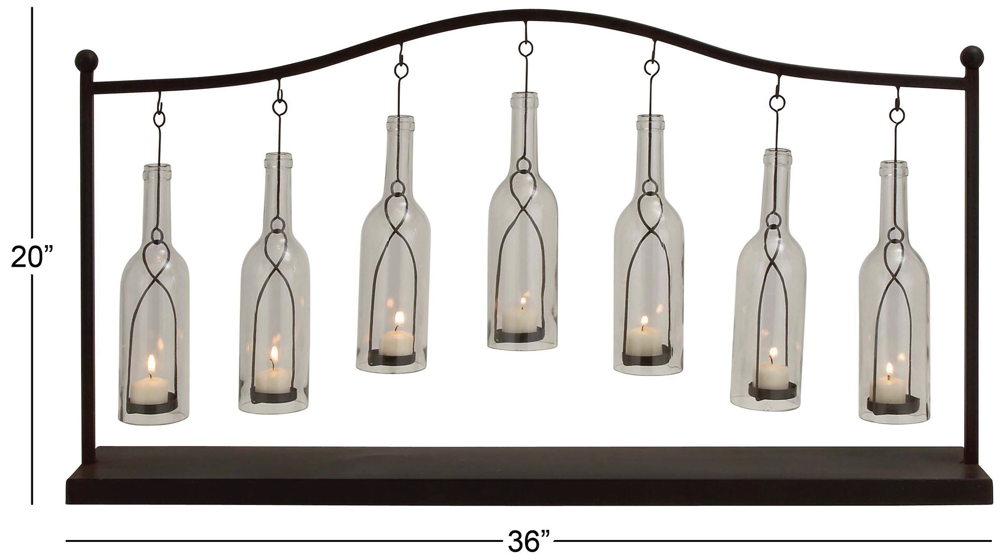 Image 6 Black Metal Farmhouse Candle Lantern, 36" x 6" x 20" more views