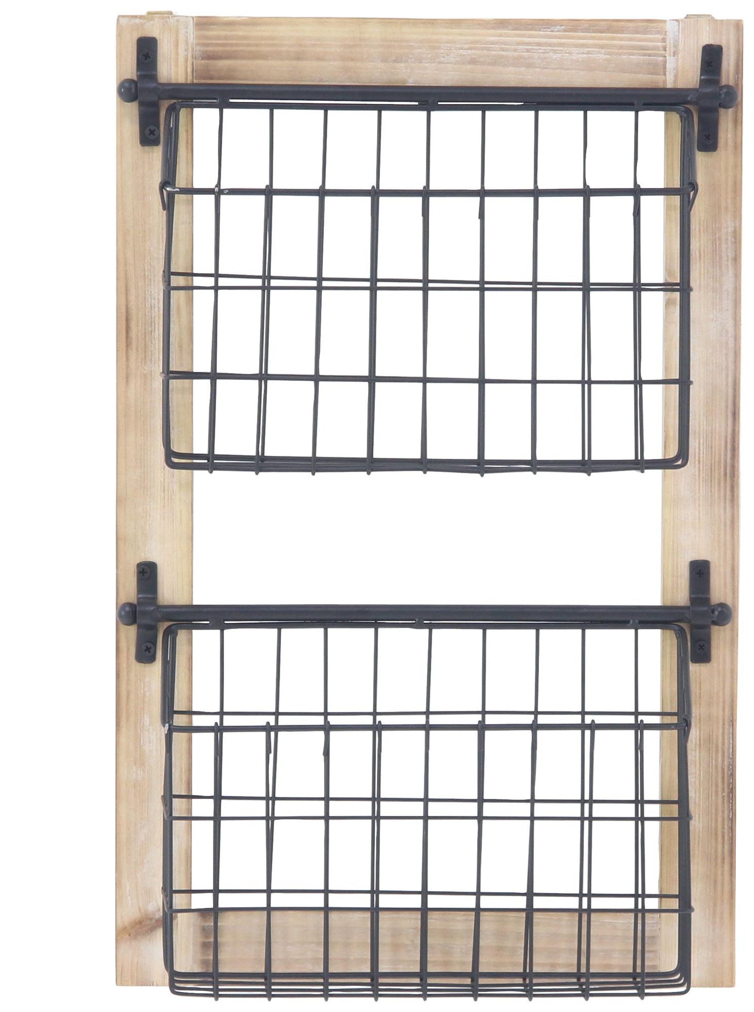 Image 2 Black Metal Farmhouse Magazine Rack Holder, 14" x 4" x 22"