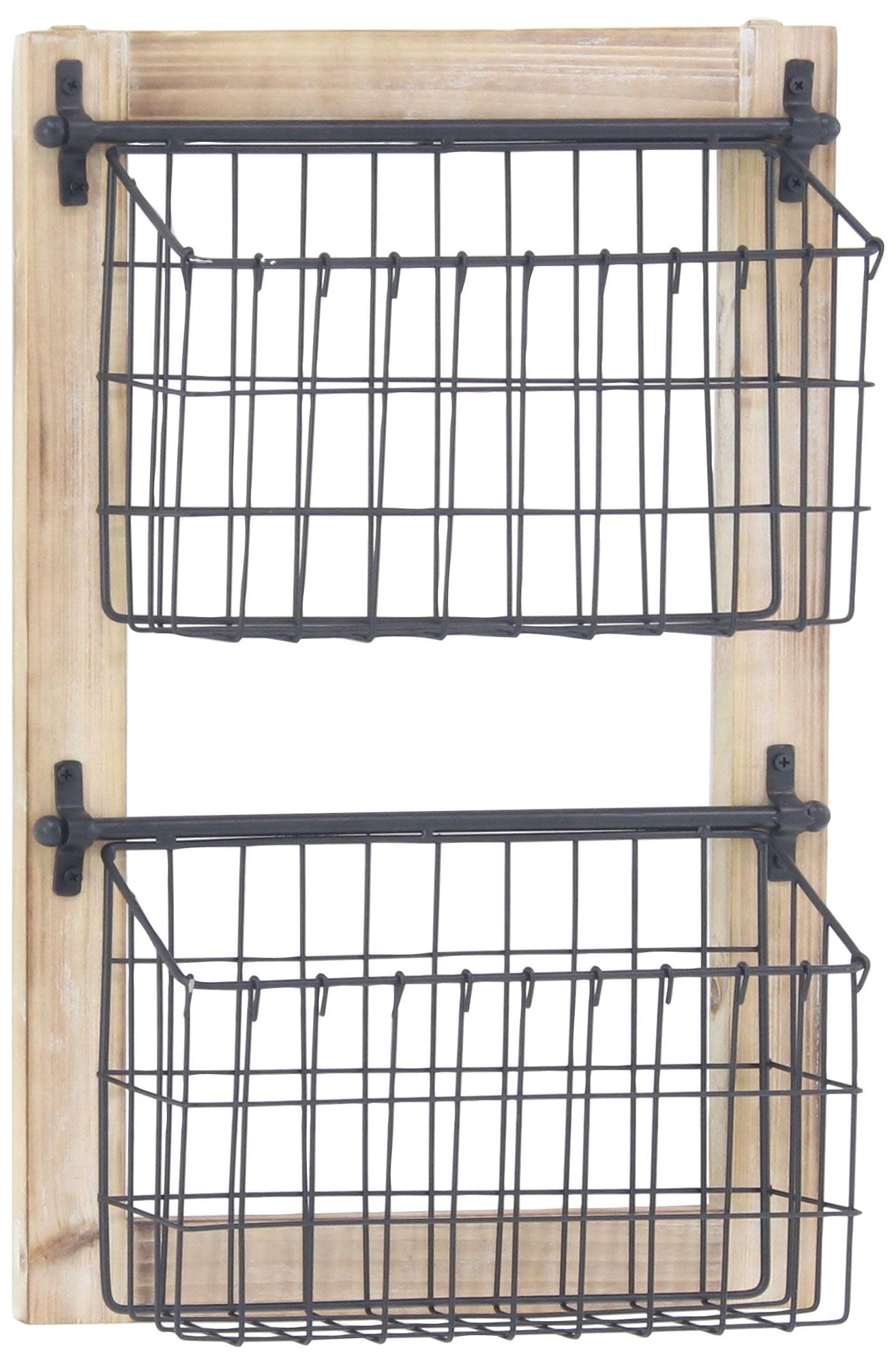 Image 5 Black Metal Farmhouse Magazine Rack Holder, 14" x 4" x 22" more views