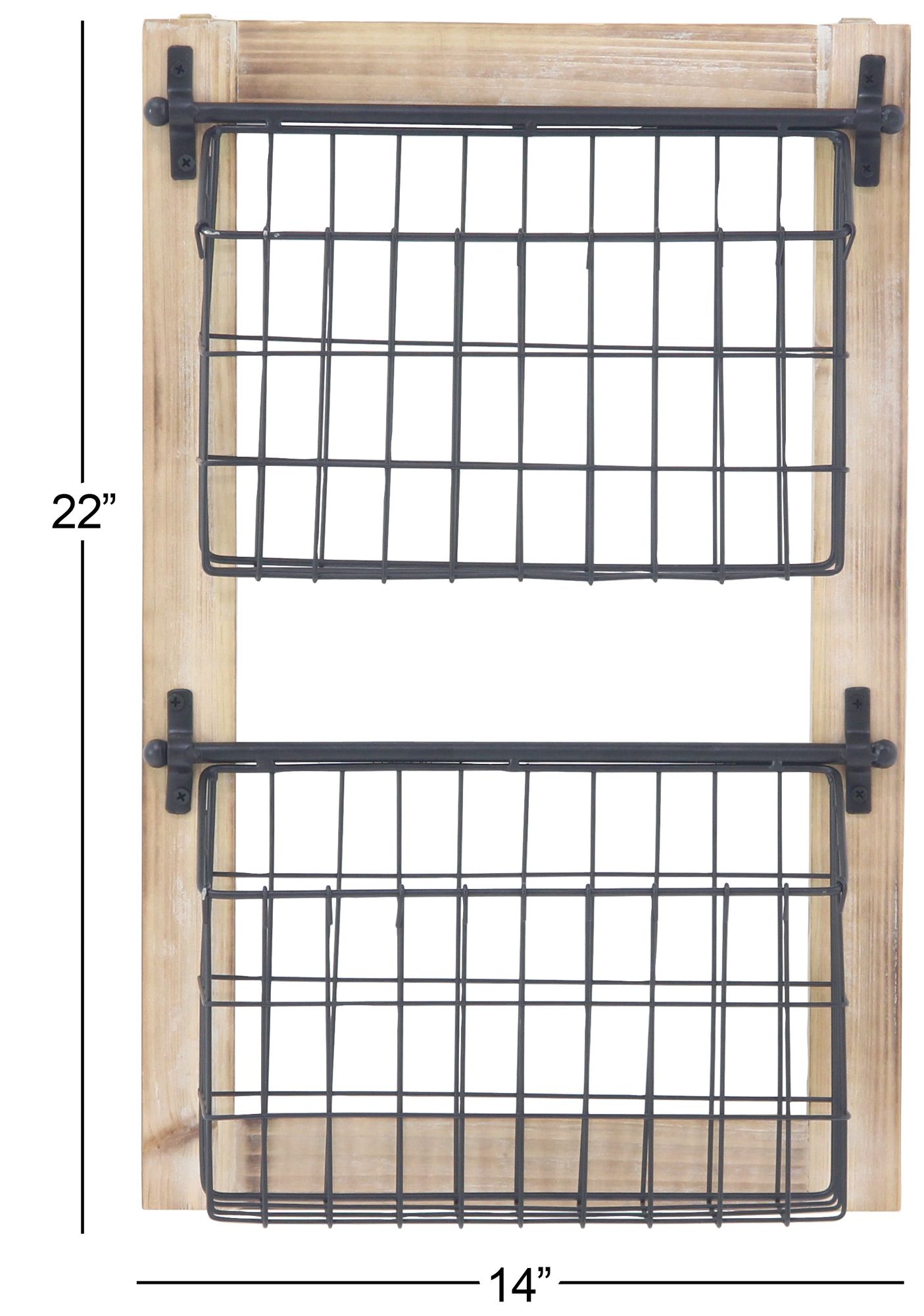 Image 6 Black Metal Farmhouse Magazine Rack Holder, 14" x 4" x 22" more views