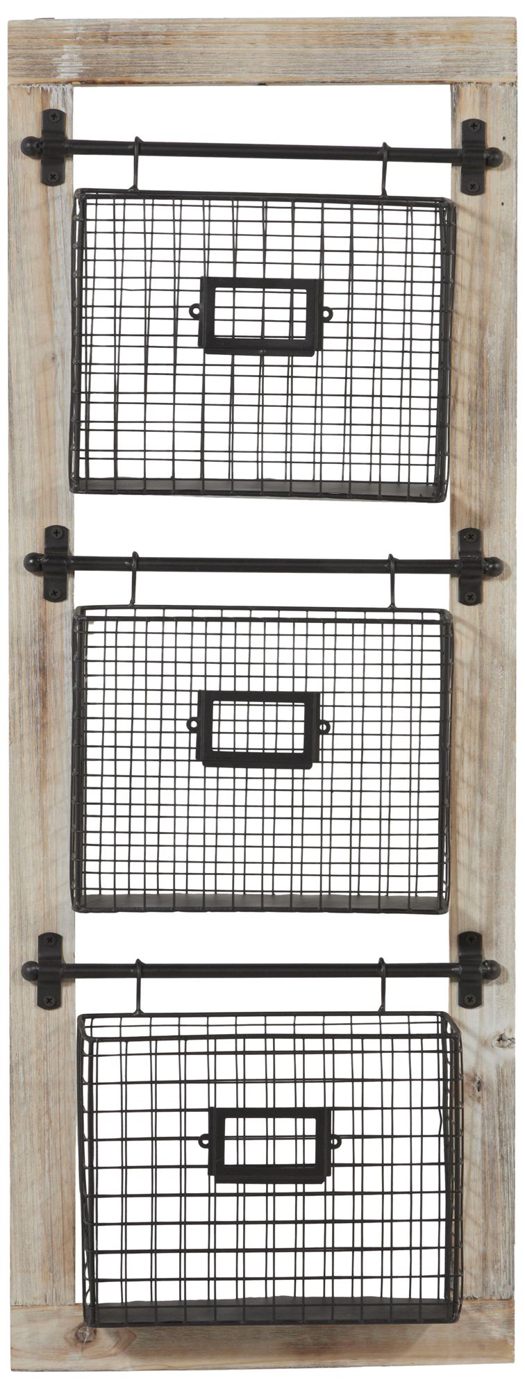 Image 2 Black Metal Farmhouse Magazine Rack Holder, 14" x 4" x 36"