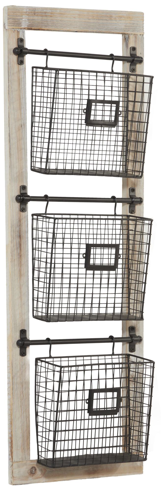 Image 6 Black Metal Farmhouse Magazine Rack Holder, 14" x 4" x 36" more views