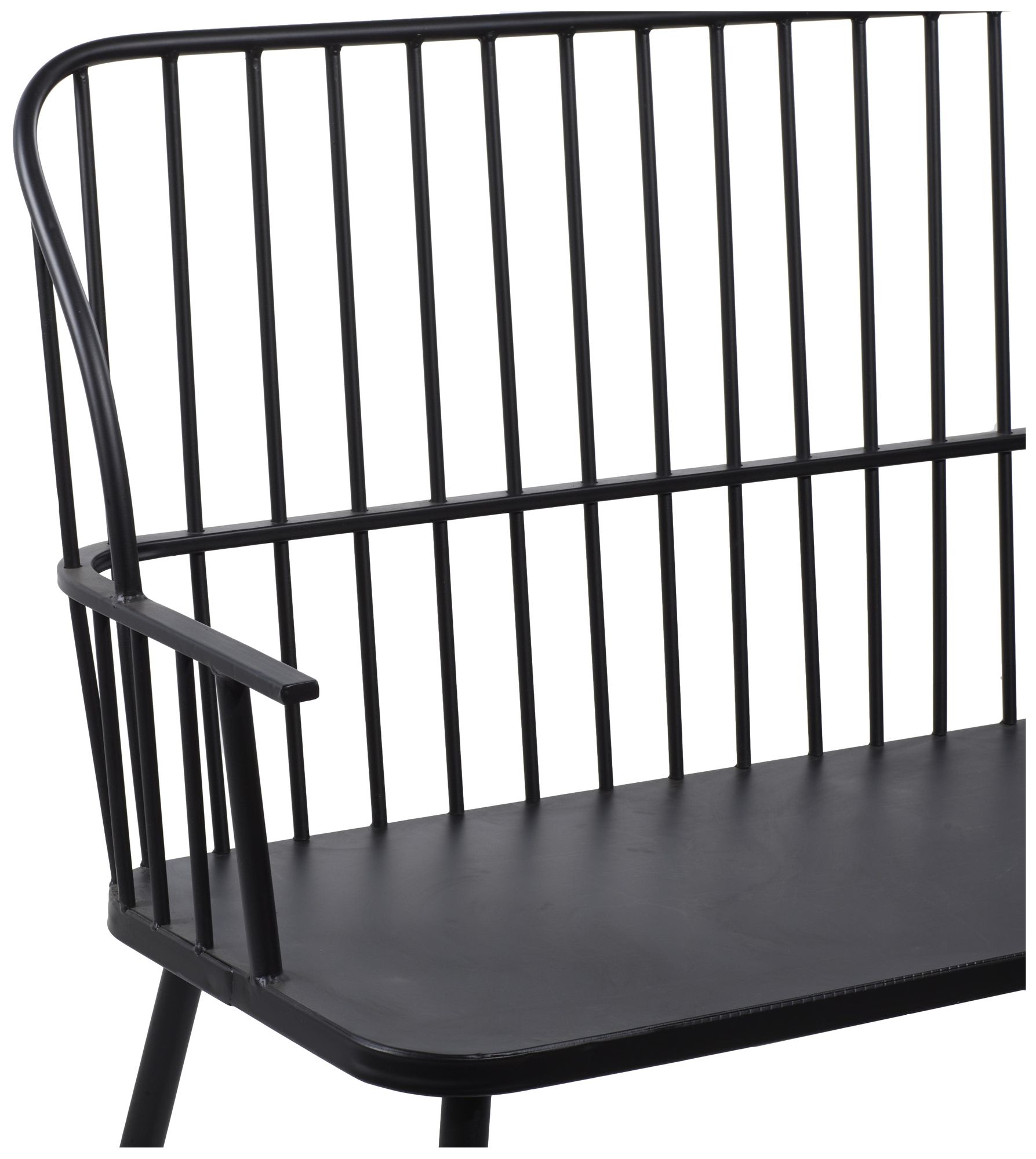 Image 3 Black Metal Farmhouse Outdoor Bench, 48" x 19" x 38" more views