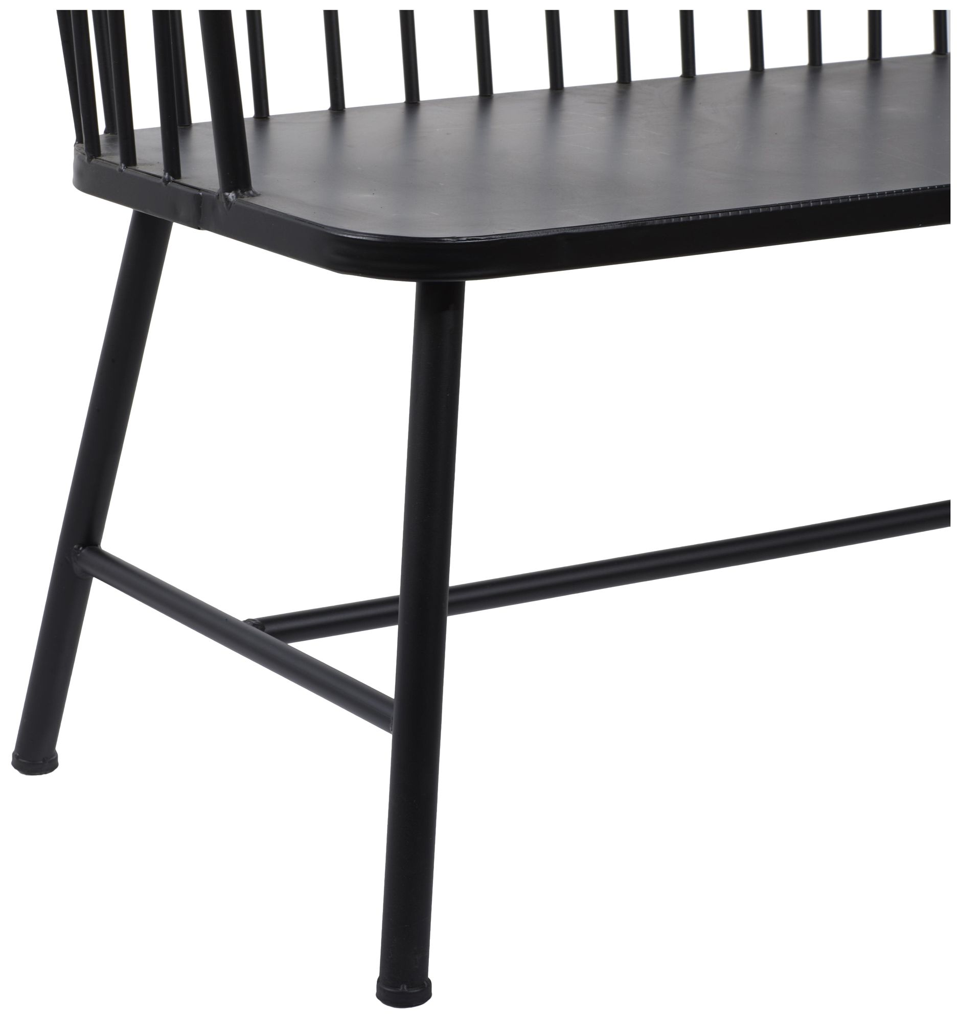 Image 4 Black Metal Farmhouse Outdoor Bench, 48" x 19" x 38" more views