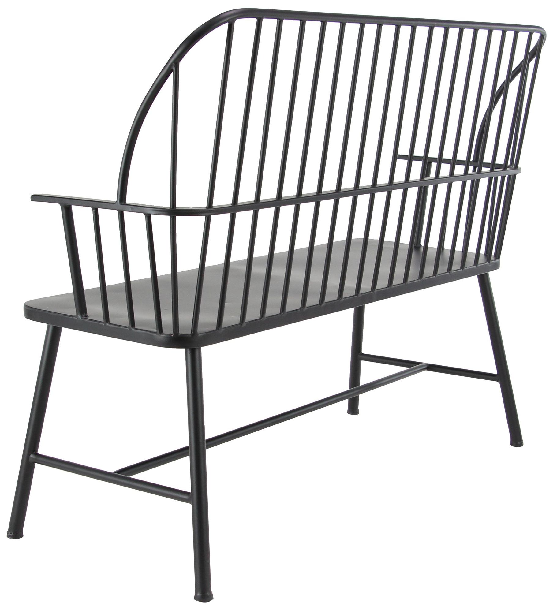 Image 5 Black Metal Farmhouse Outdoor Bench, 48" x 19" x 38" more views