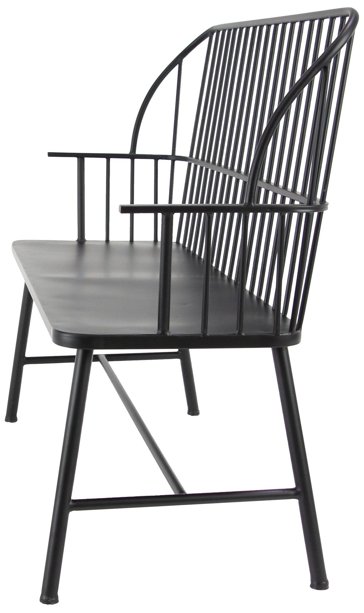 Image 6 Black Metal Farmhouse Outdoor Bench, 48" x 19" x 38" more views