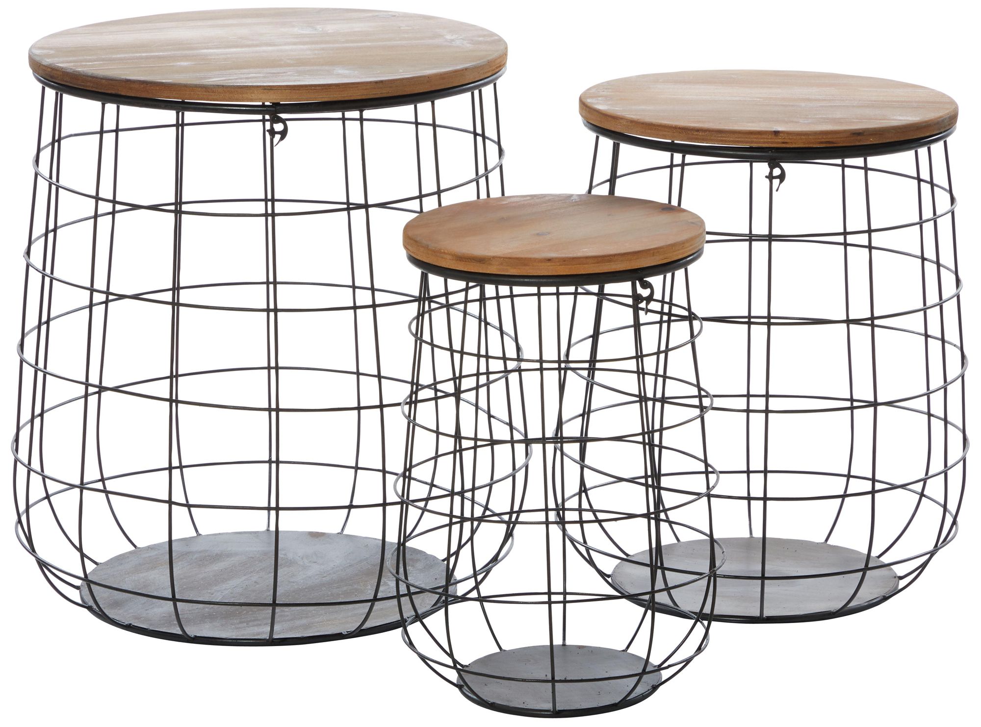 Image 6 Black Metal Farmhouse Storage Basket, S/3 18", 20", 23"H more views