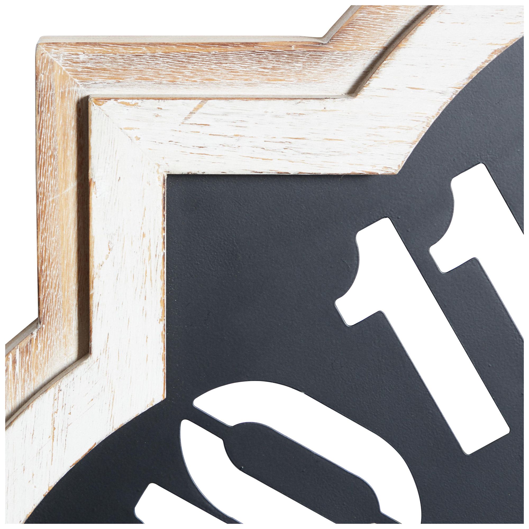 Image 3 Black Metal Farmhouse Wall Clock, 32" x 2" x 32" more views