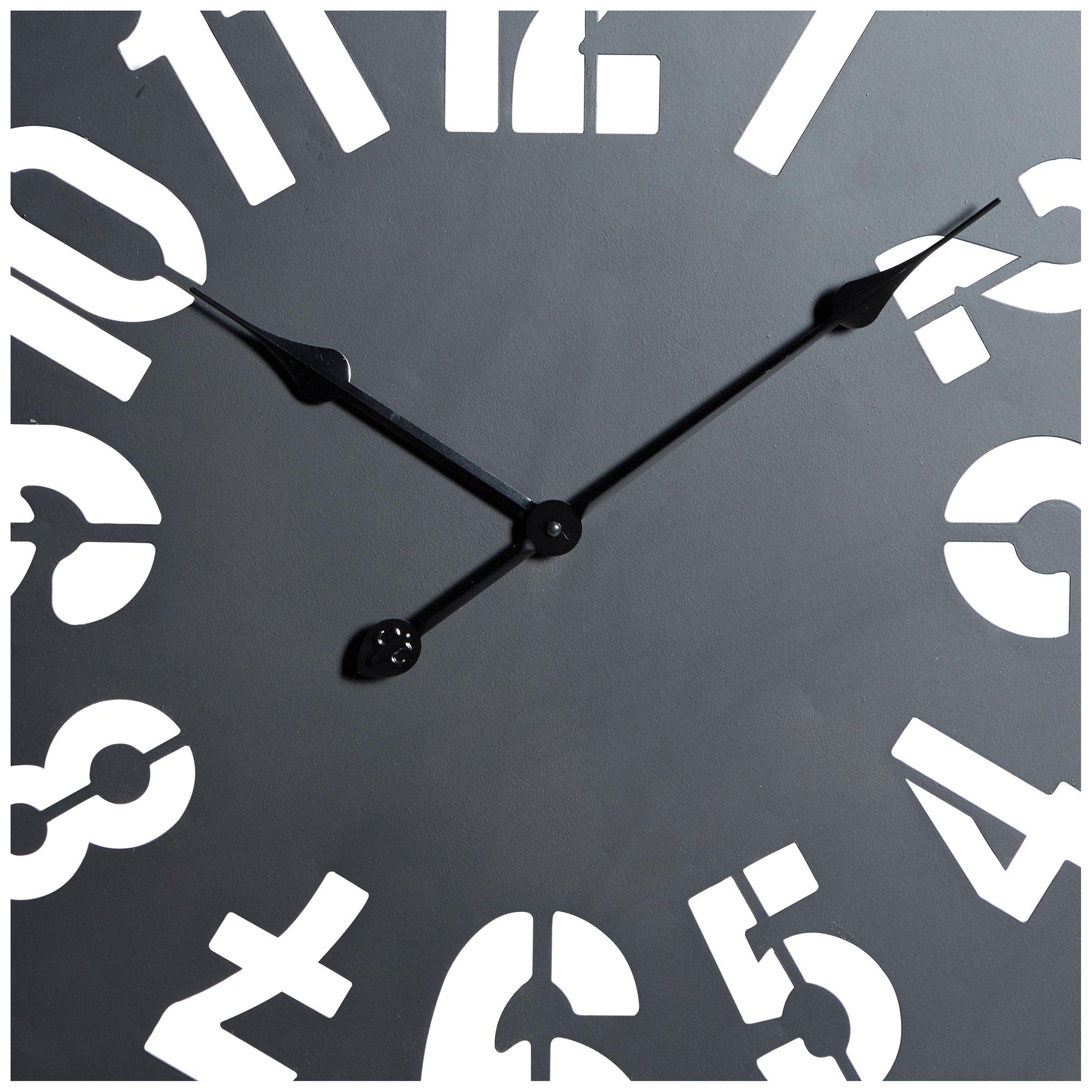 Image 4 Black Metal Farmhouse Wall Clock, 32" x 2" x 32" more views