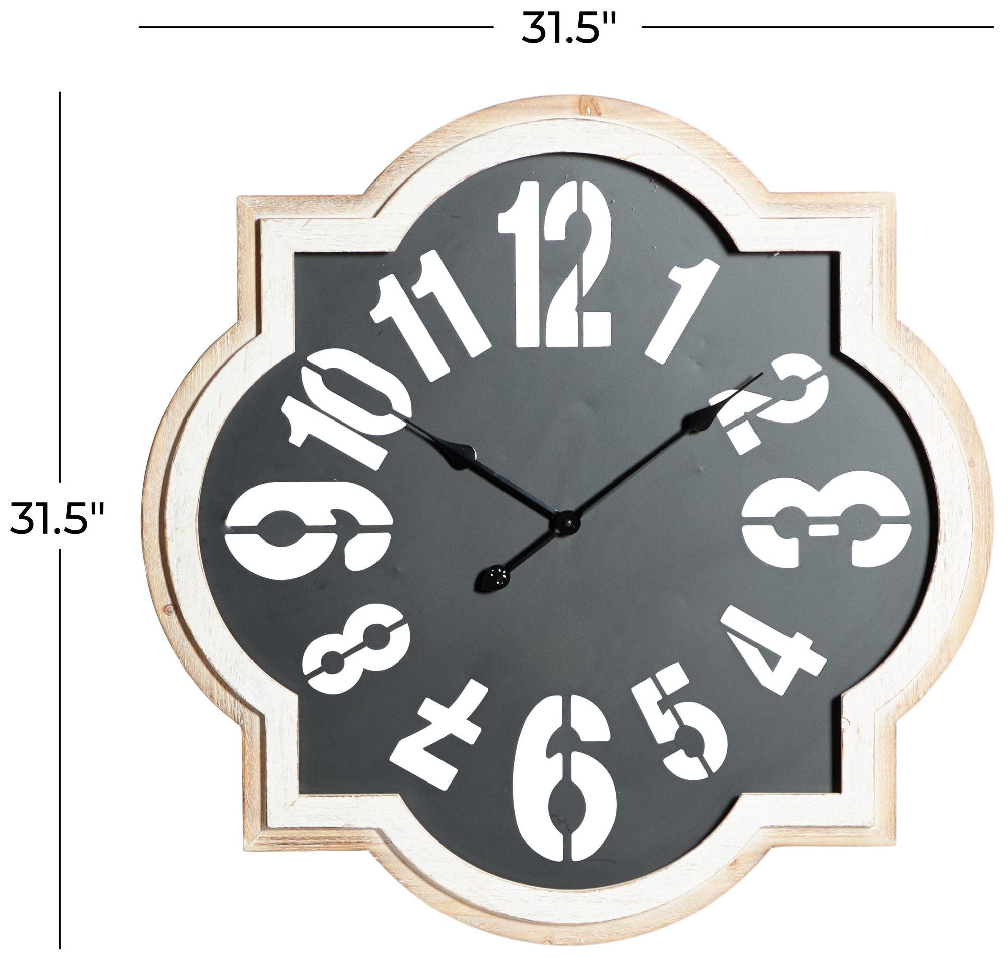 Image 7 Black Metal Farmhouse Wall Clock, 32" x 2" x 32" more views