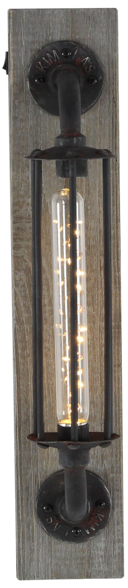 Image 2 Black Metal Geometric Battery Operated Accent Lamp, 4" x 6" x 20&