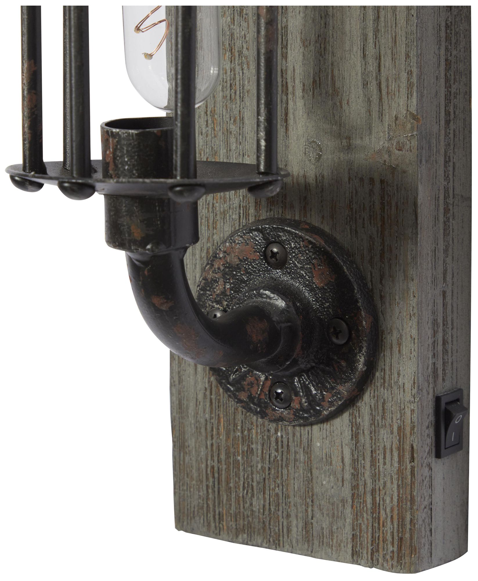 Image 4 Black Metal Geometric Battery Operated Accent Lamp, 4" x 6" x 20& more views